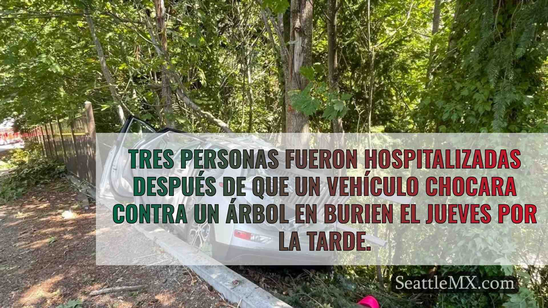 3 hospitalizados al chocar un coche