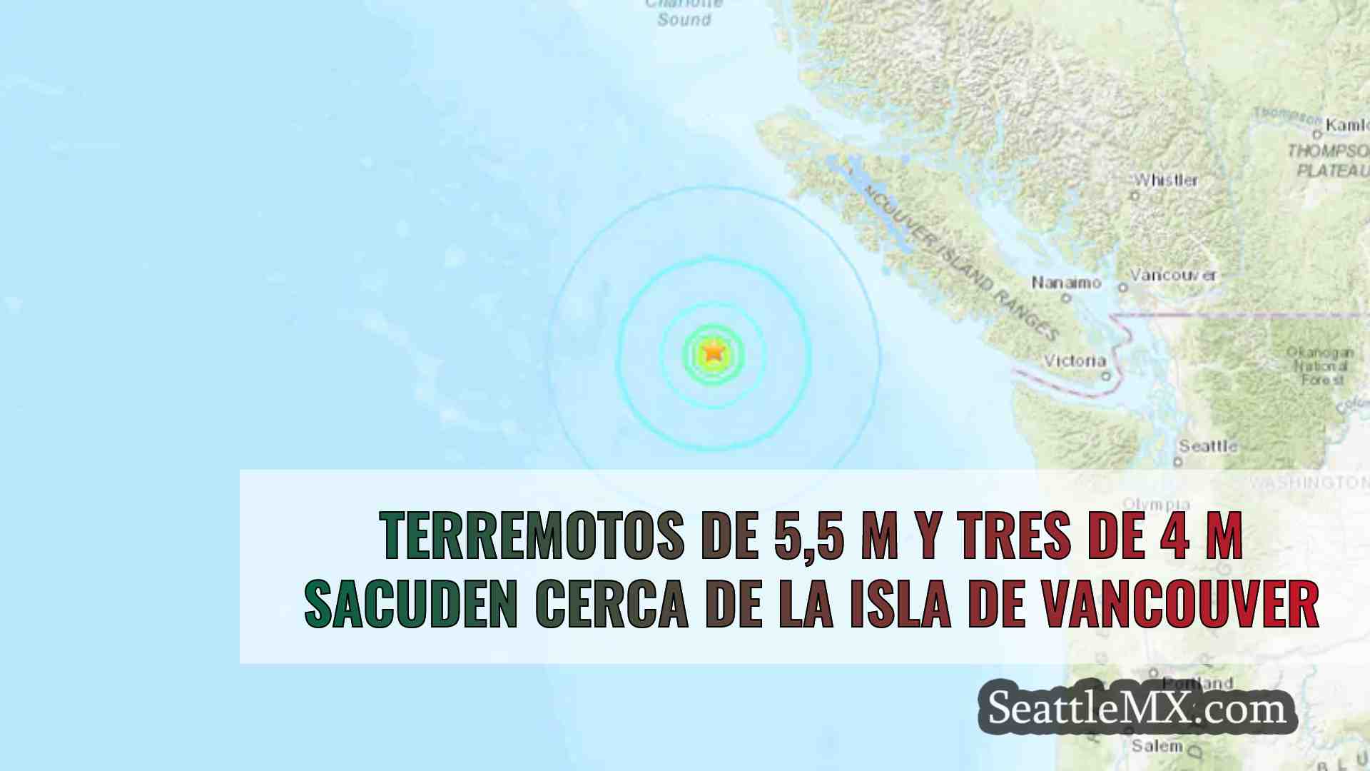 Terremotos de 5,5 M y tres de 4 M