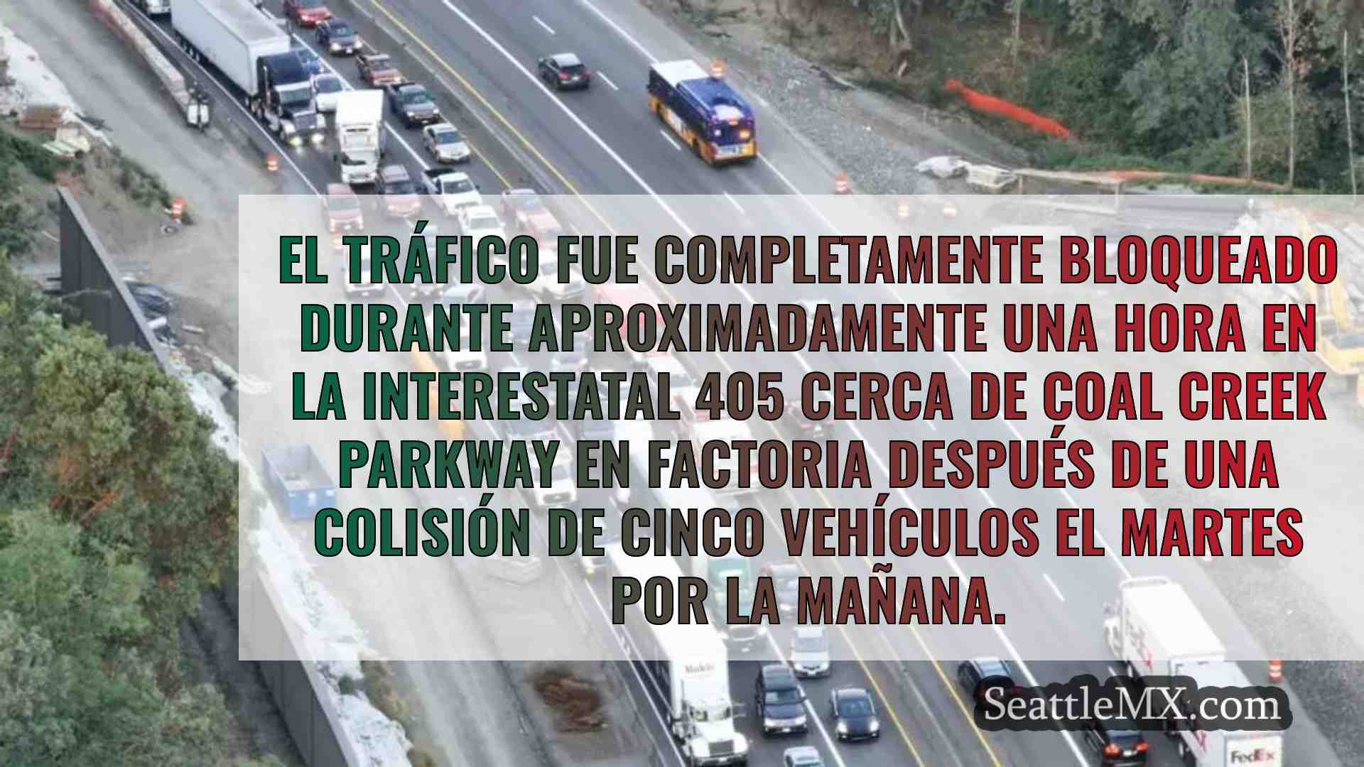 Un accidente de 5 vehículos en la I-405