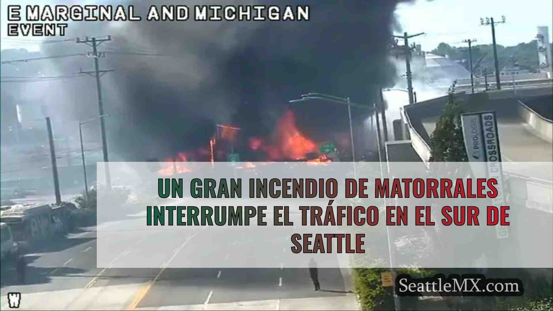 Un gran incendio de matorrales