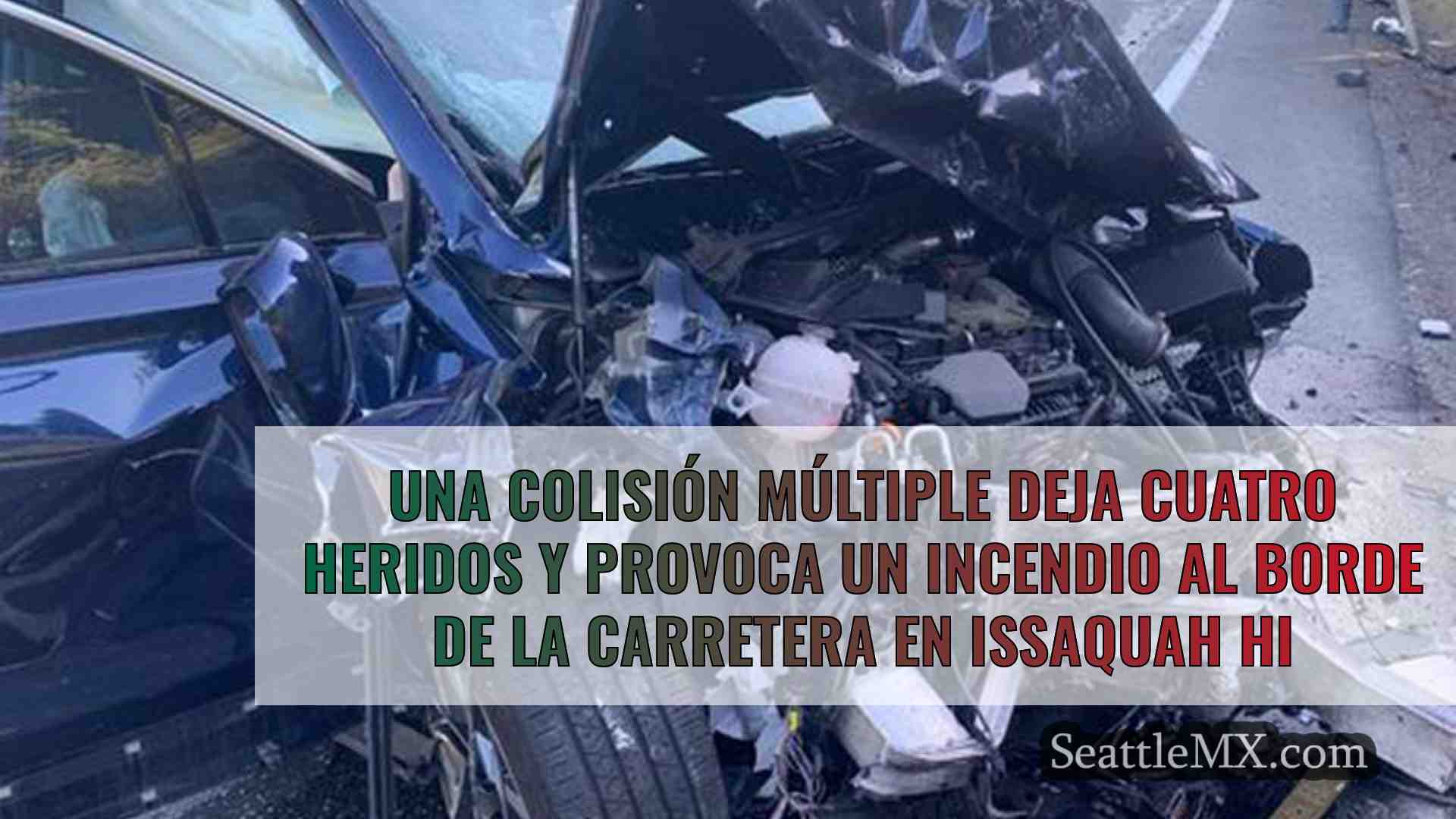 Una colisión múltiple deja cuatro