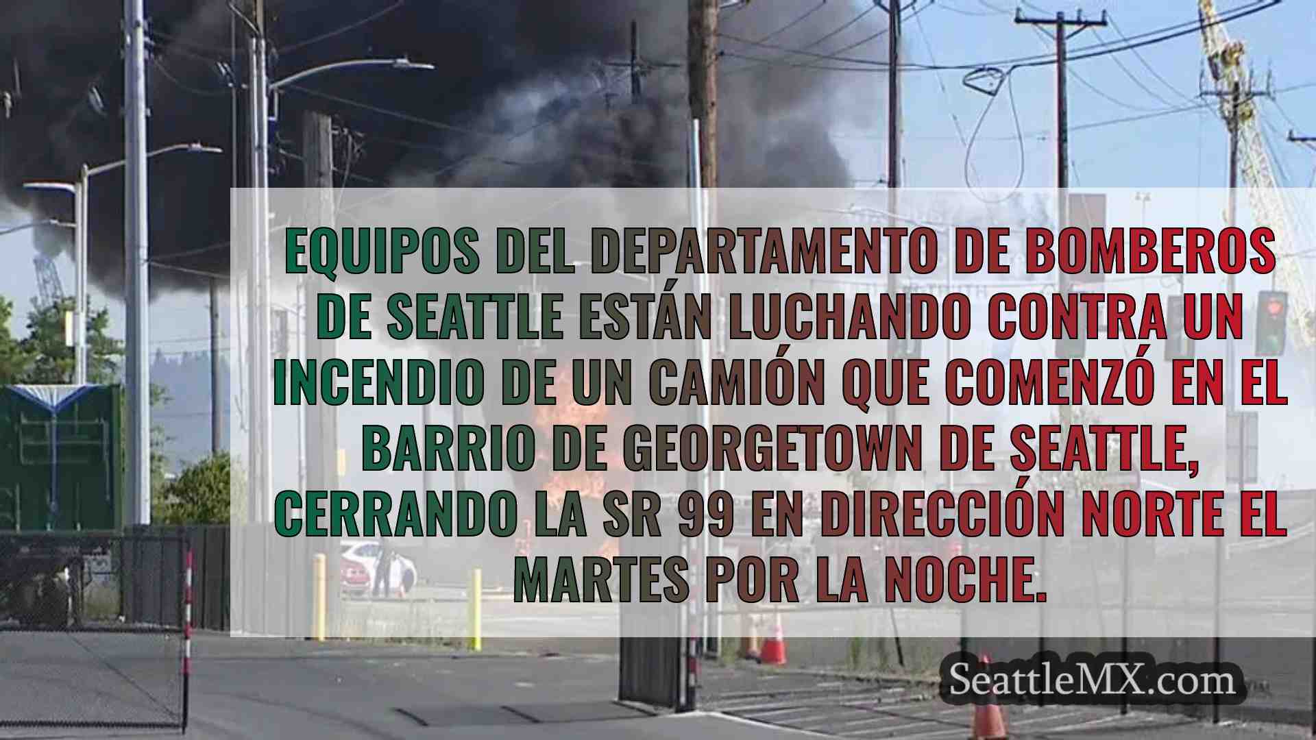 Incendio de semirremolque en el sur de