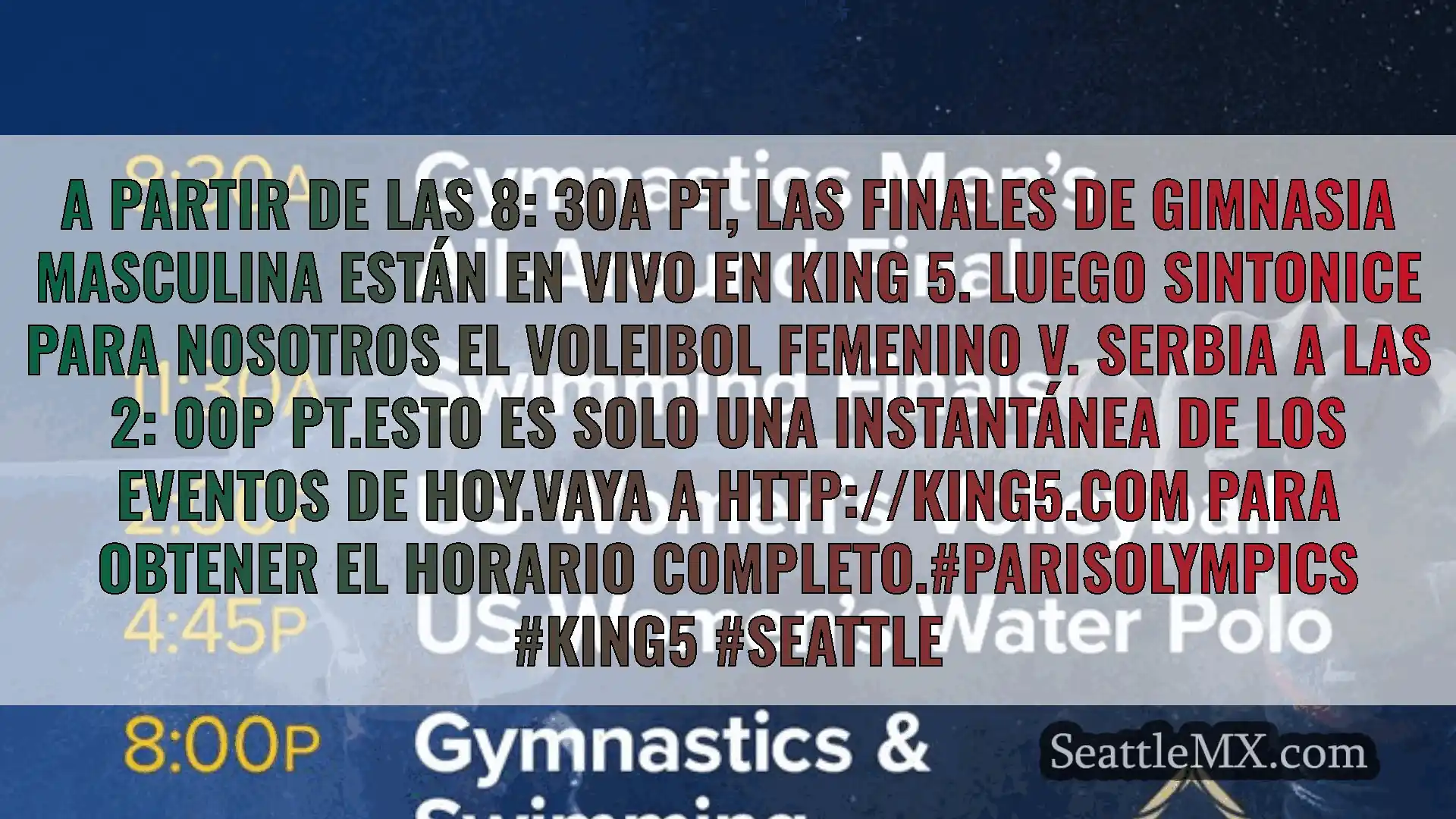 noticias de seattle A partir de las 8: 30A PT, las