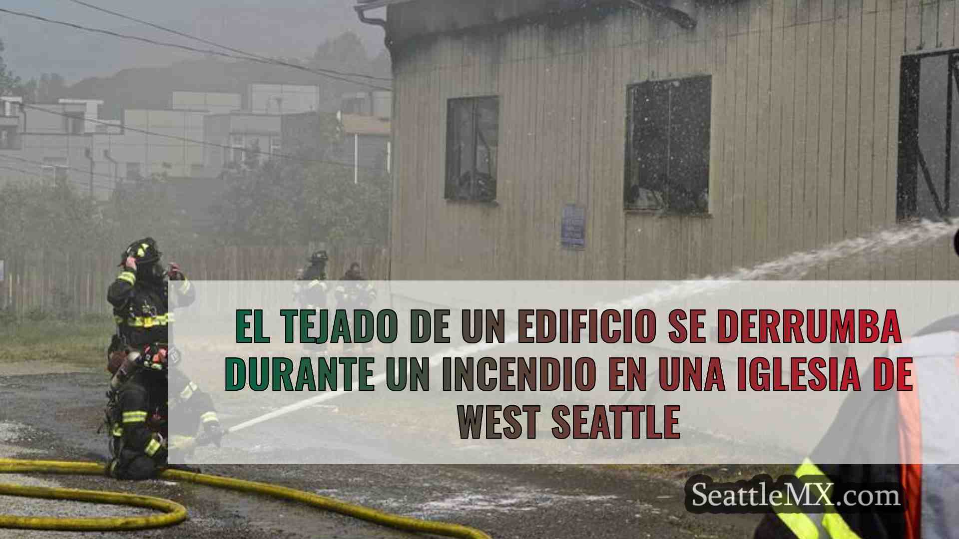 El tejado de un edificio se derrumba
