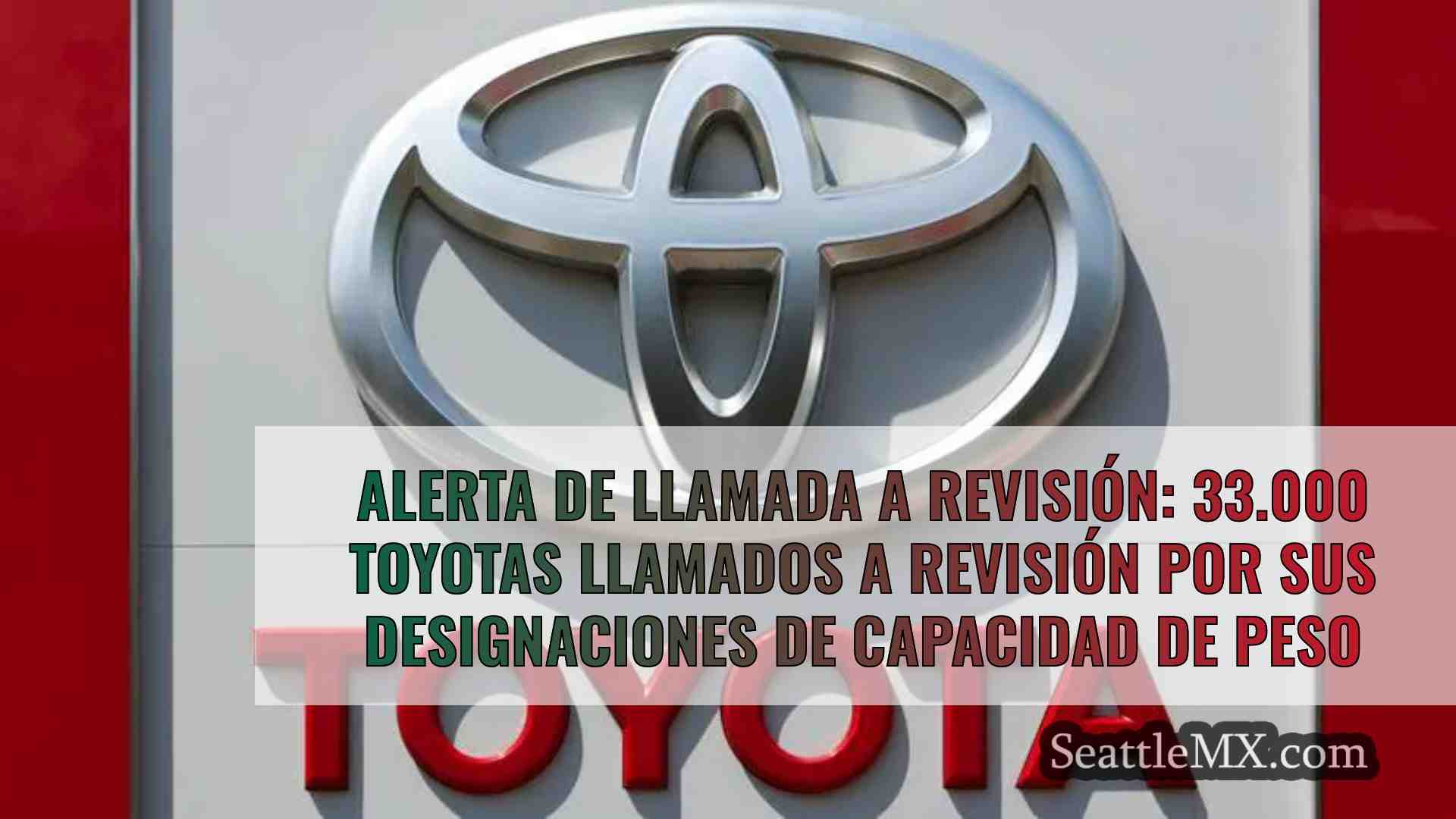 Alerta de llamada a revisión: 33.000