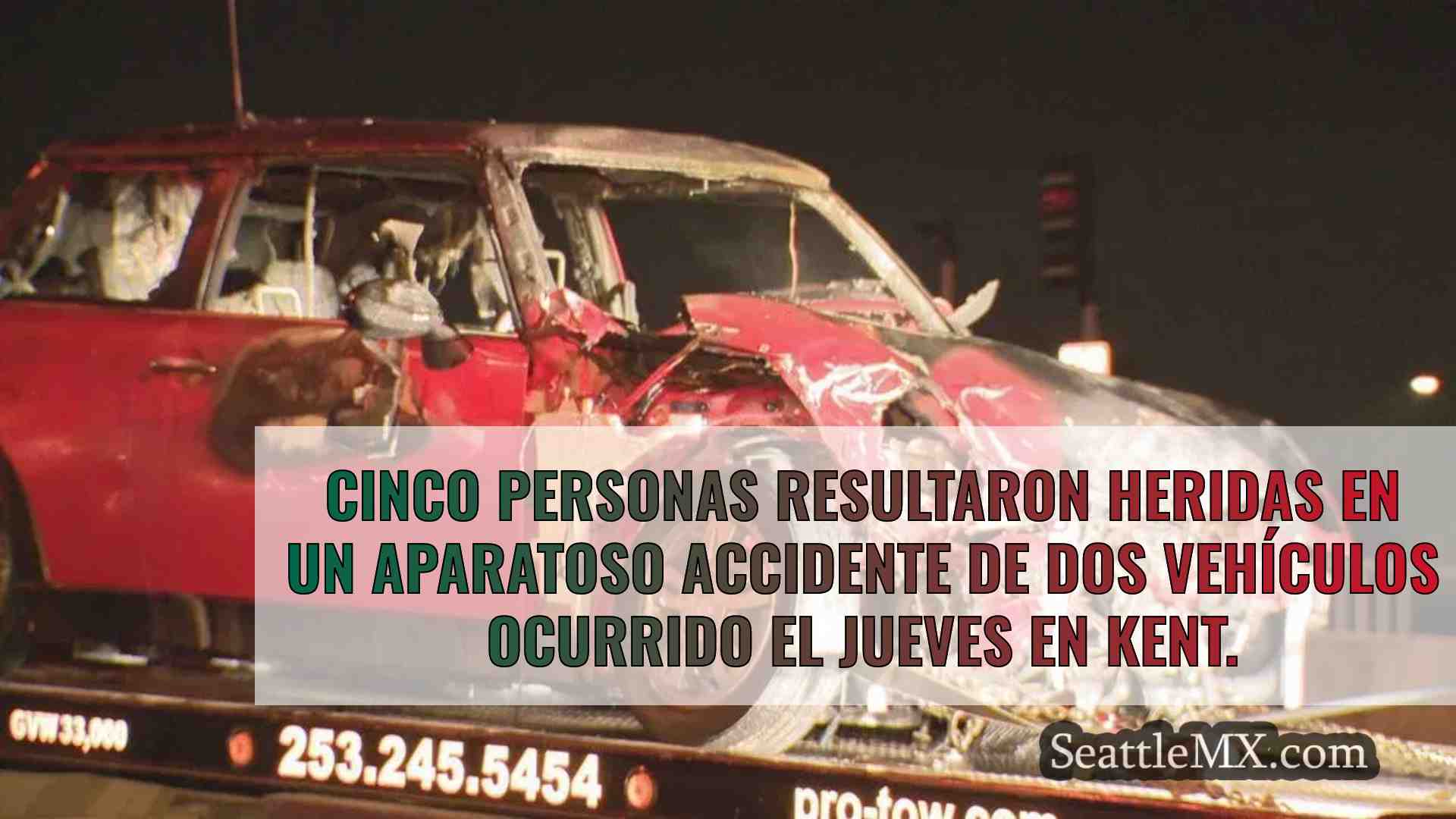 5 heridos en un choque frontal en Kent