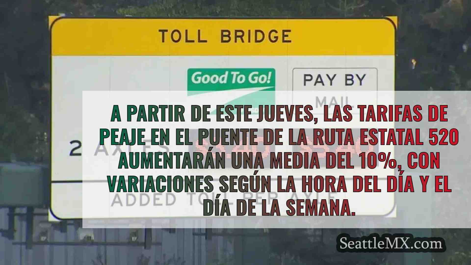 Las tarifas de peaje del puente SR 520