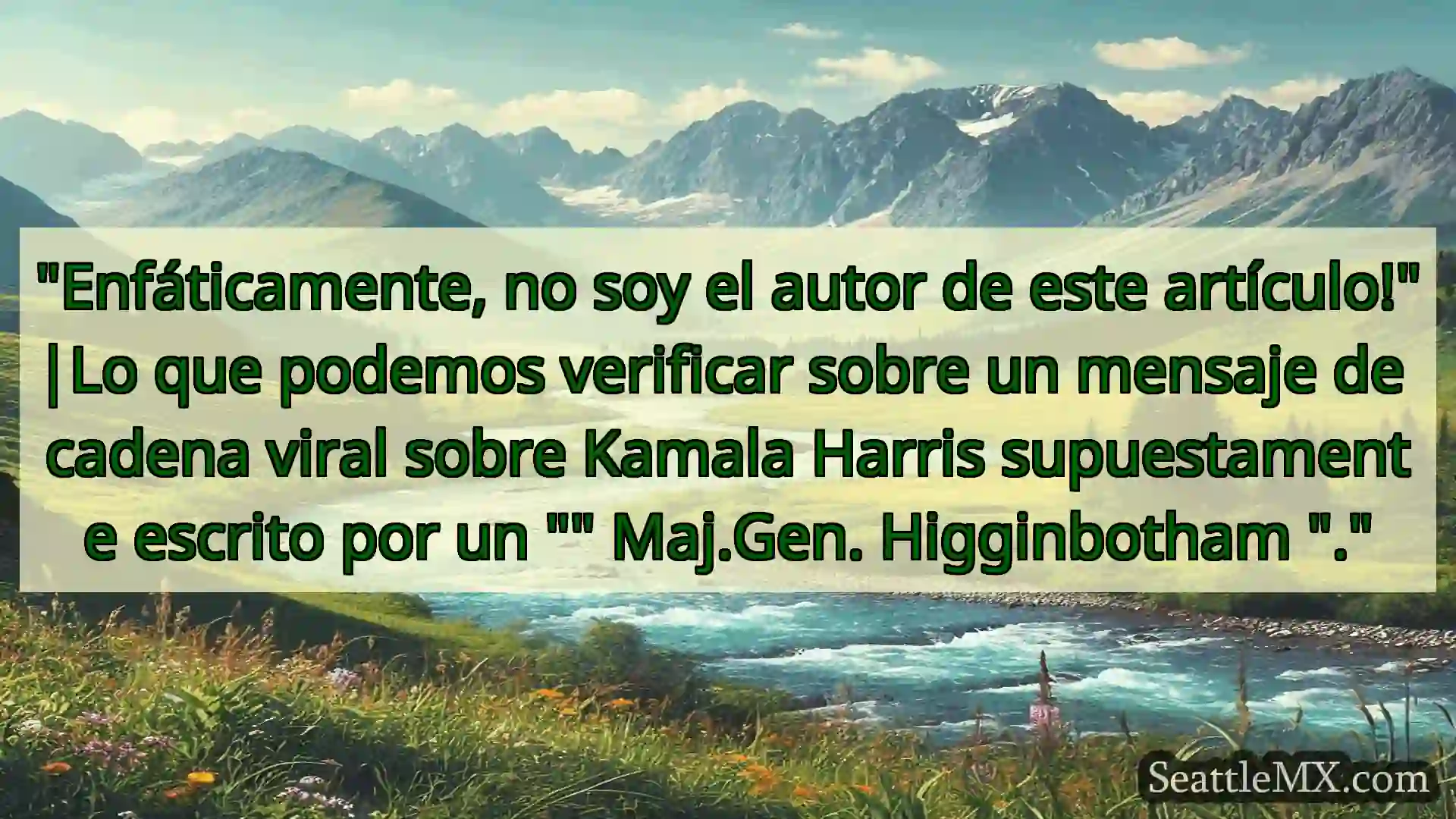 noticias de seattle Enfáticamente, no soy el autor de