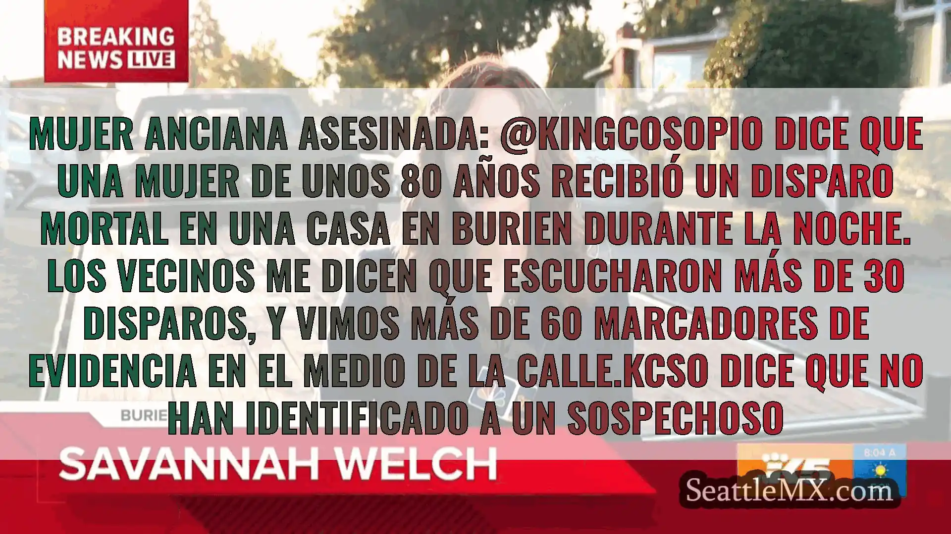 noticias de seattle Mujer anciana asesinada: