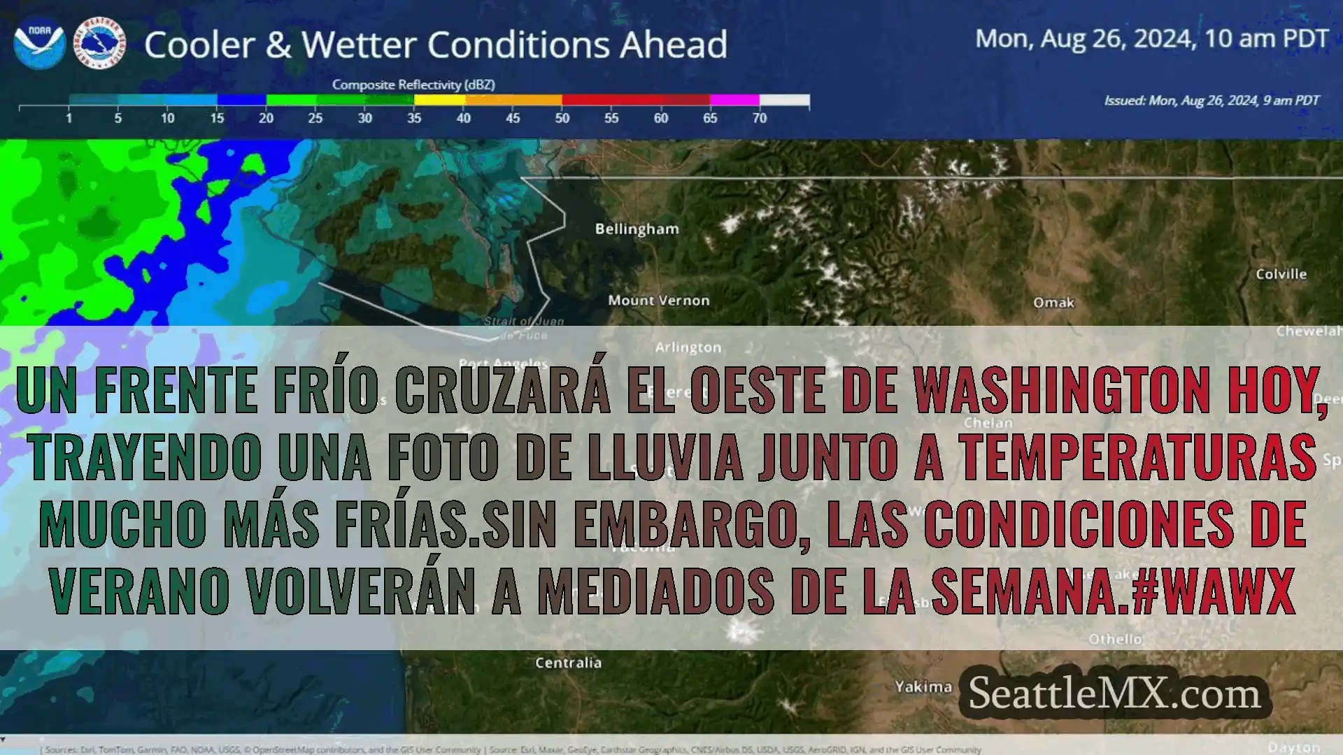 noticias del tiempo en seattle Un frente frío cruzará el oeste de