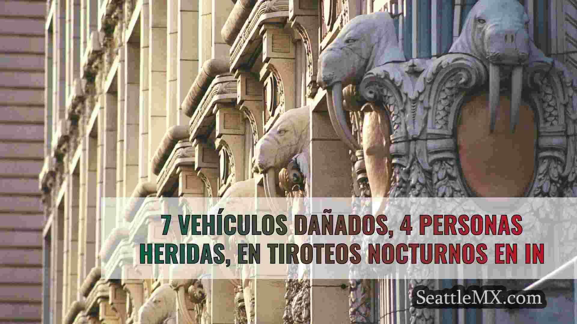 7 vehículos dañados, 4 personas