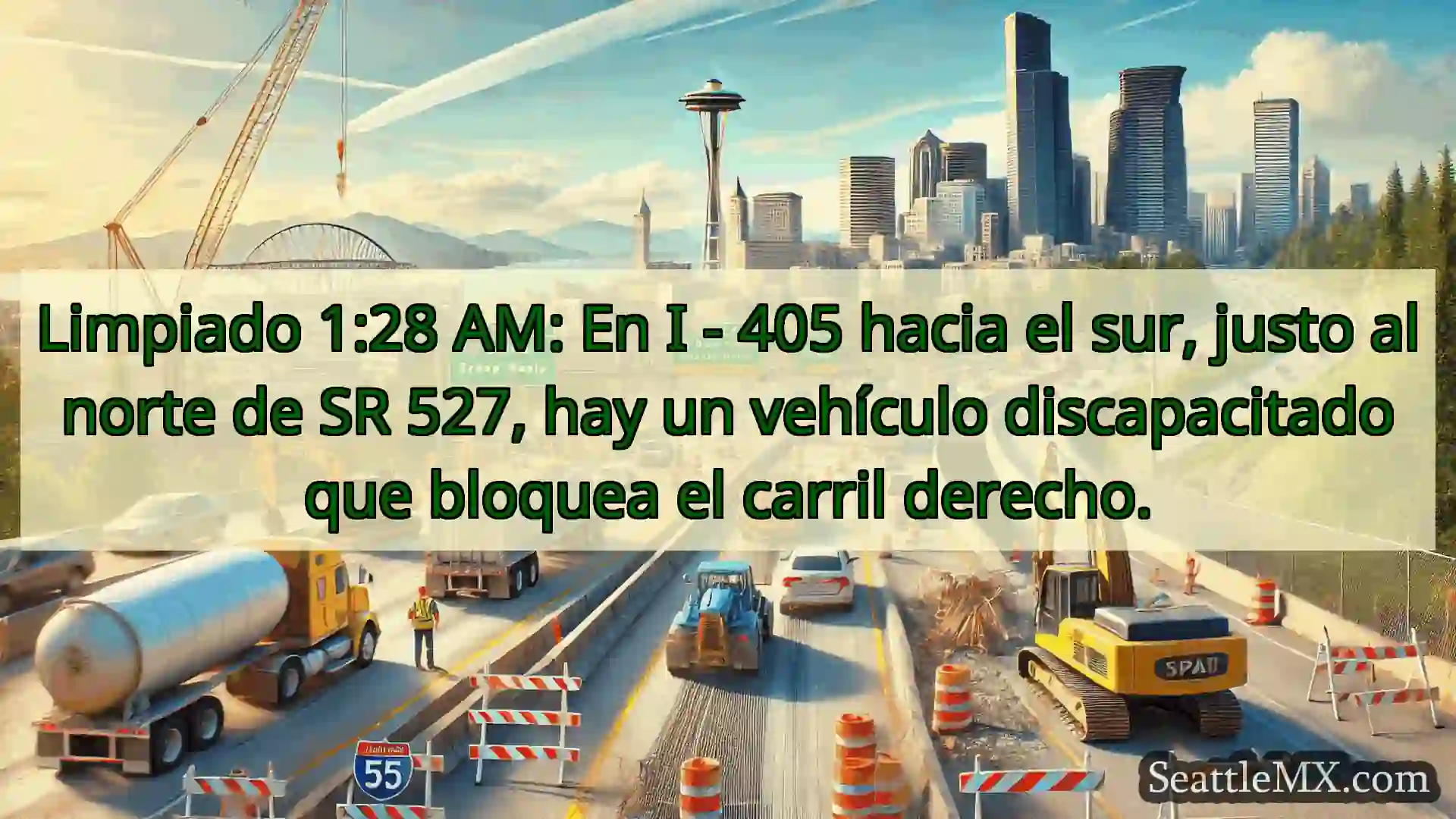 Noticias de transporte de Seattle Limpiado 1:28 AM: En I - 405 hacia