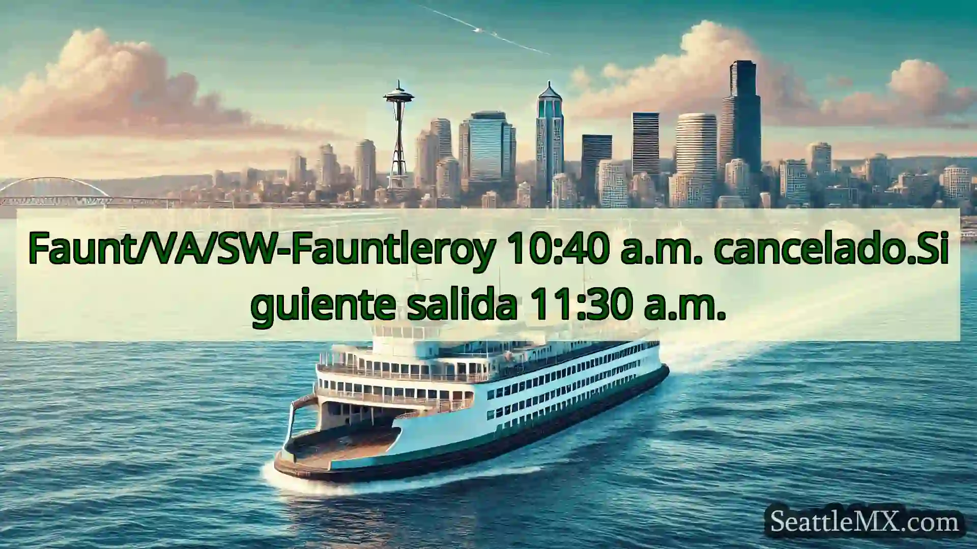 noticias del ferry de seattle Faunt/VA/SW-Fauntleroy 10:40 a.m.