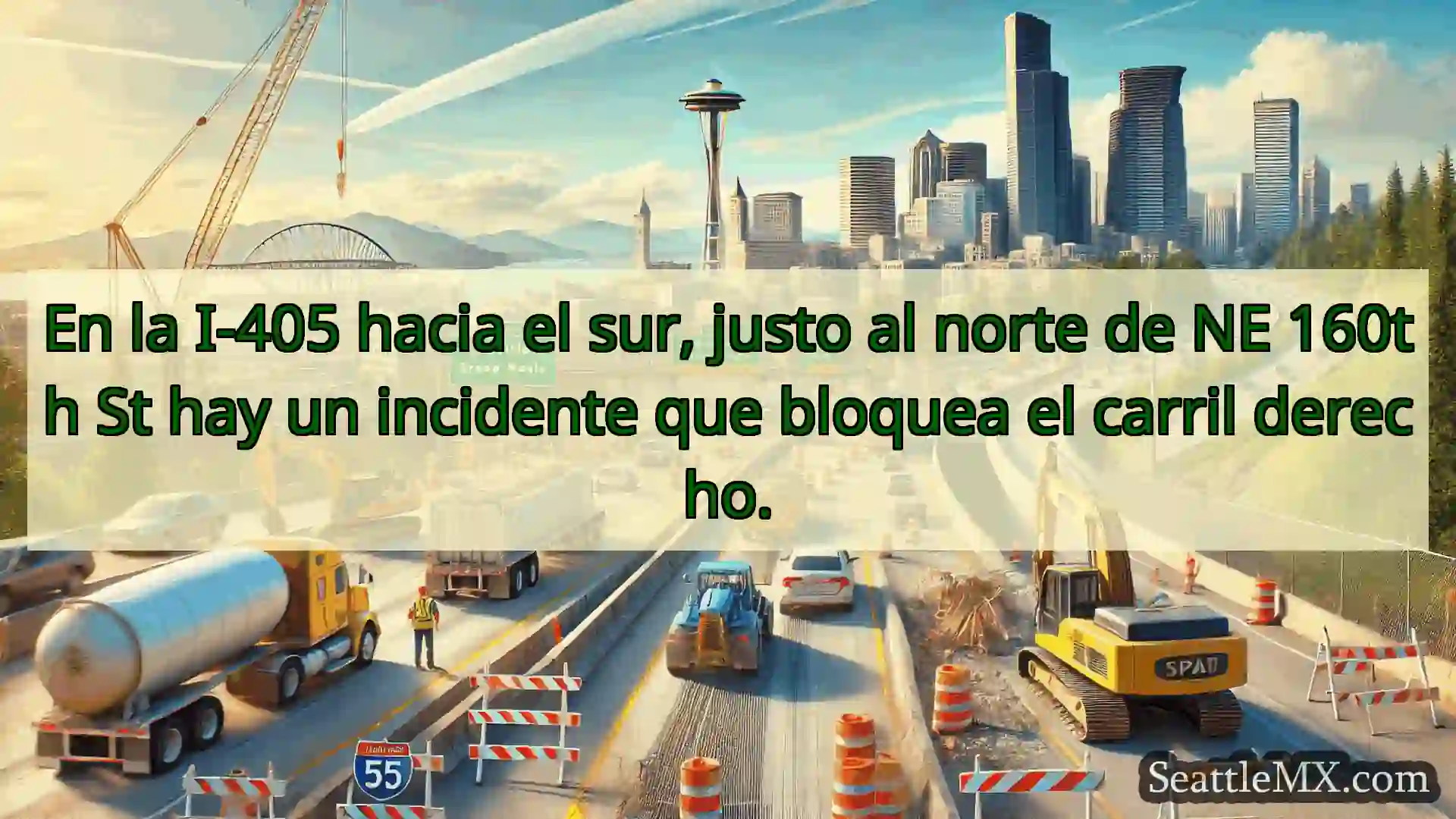 Noticias de transporte de Seattle En la I-405 hacia el sur, justo al