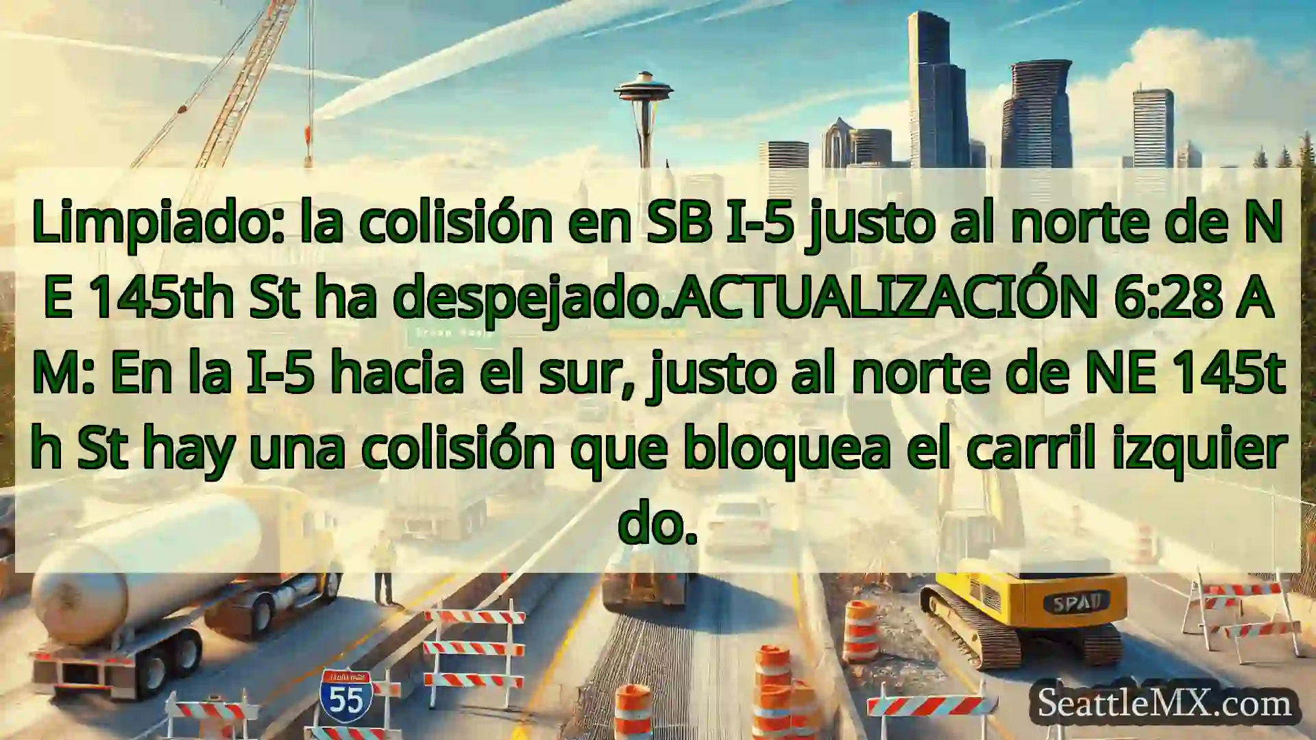 Noticias de transporte de Seattle Limpiado: la colisión en SB I-5