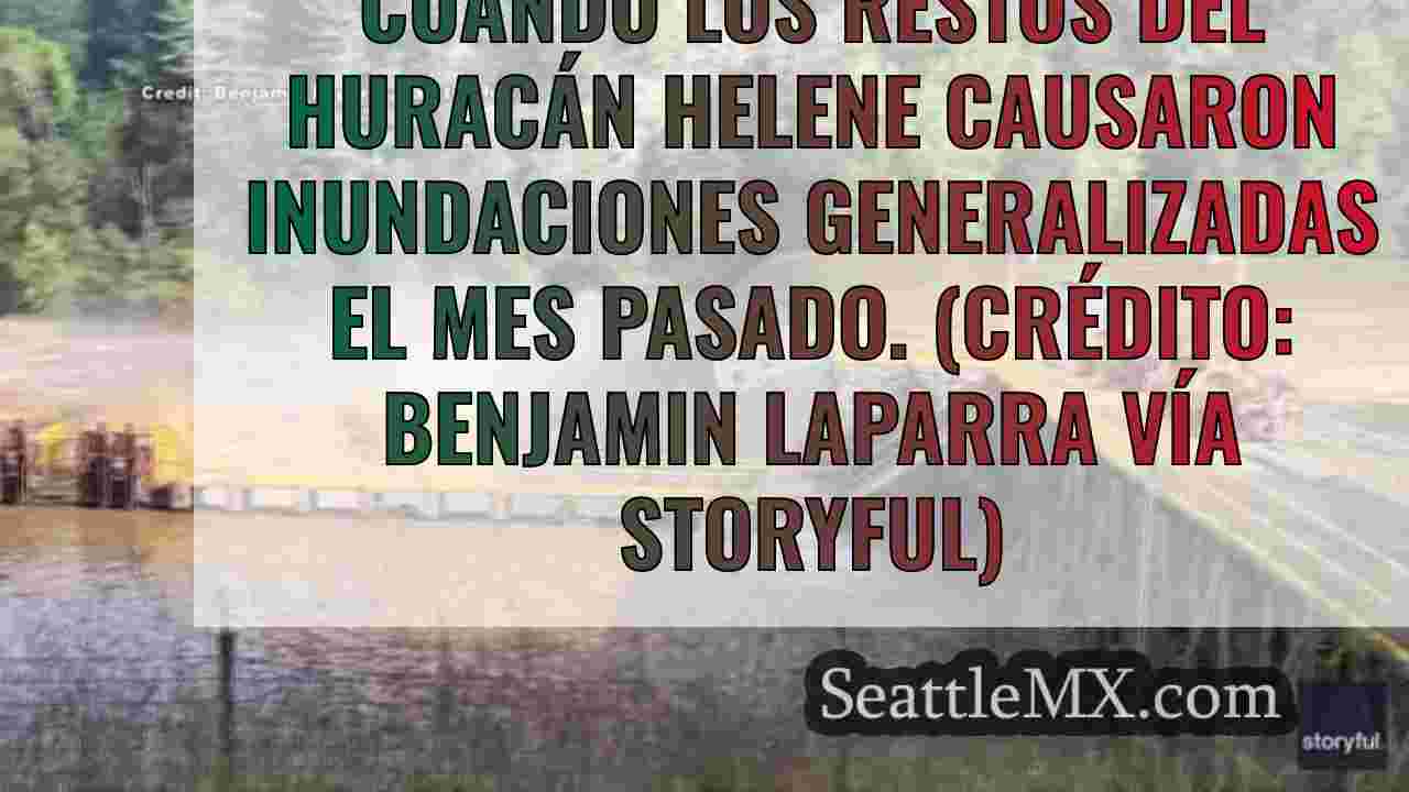 Una caravana es arrastrada por un río