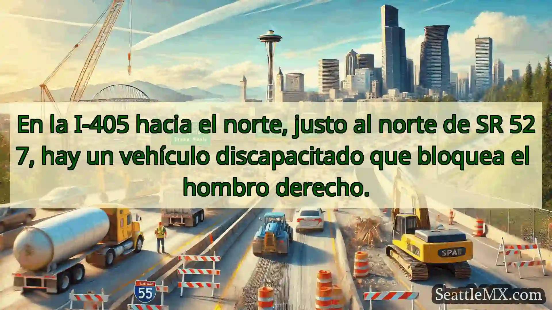 Noticias de transporte de Seattle En la I-405 hacia el norte, justo