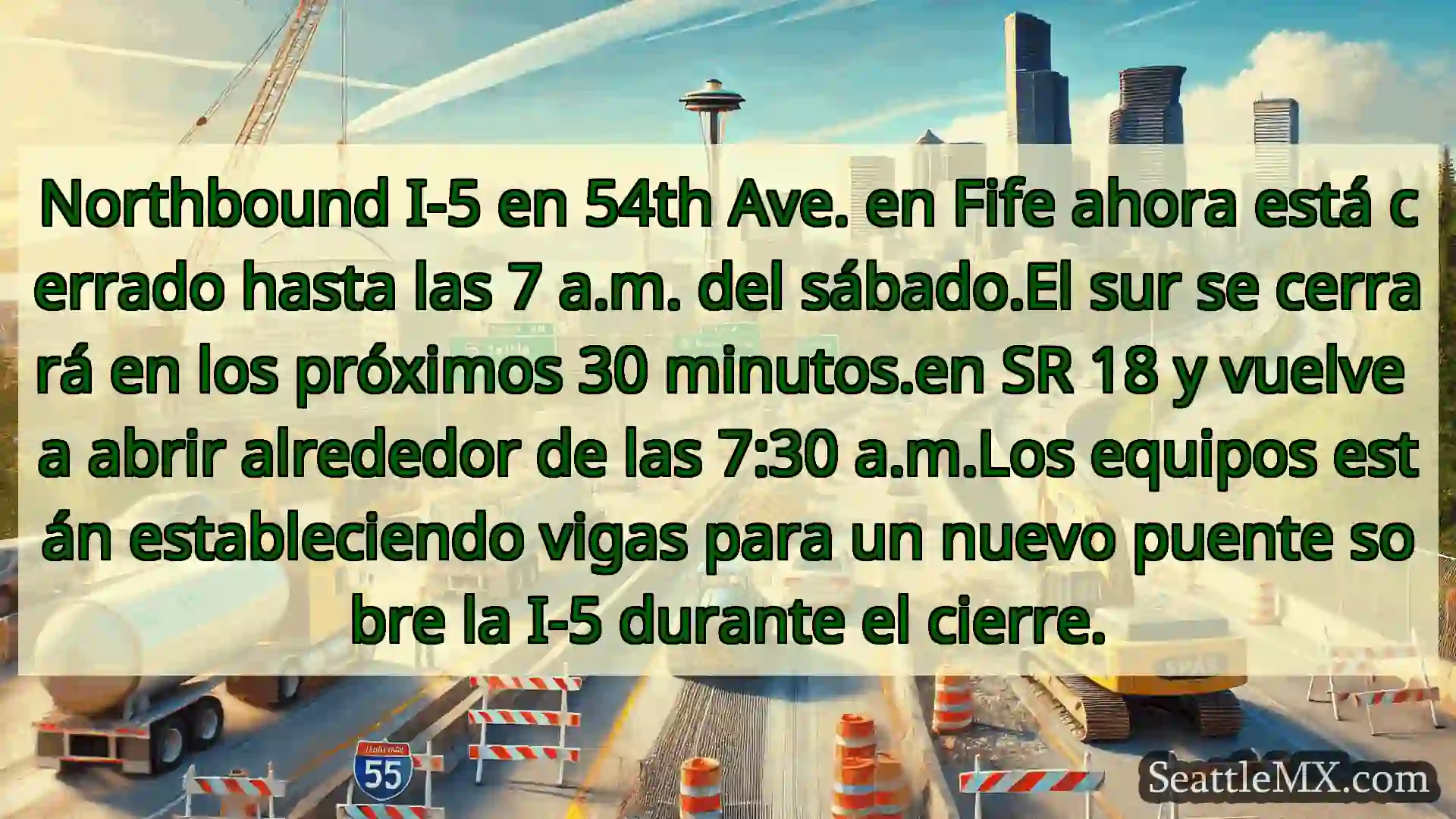 Noticias de transporte de Seattle Northbound I-5 en 54th Ave. en