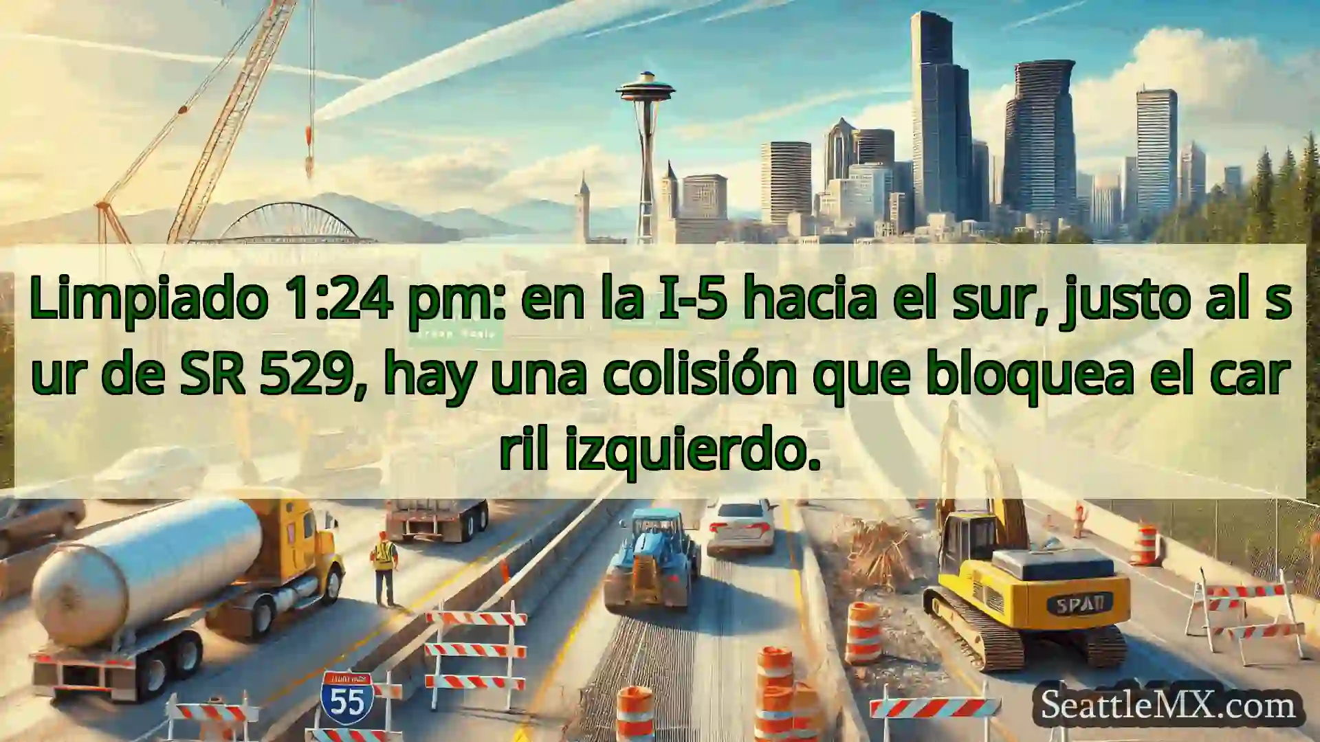 Noticias de transporte de Seattle Limpiado 1:24 pm: en la I-5 hacia