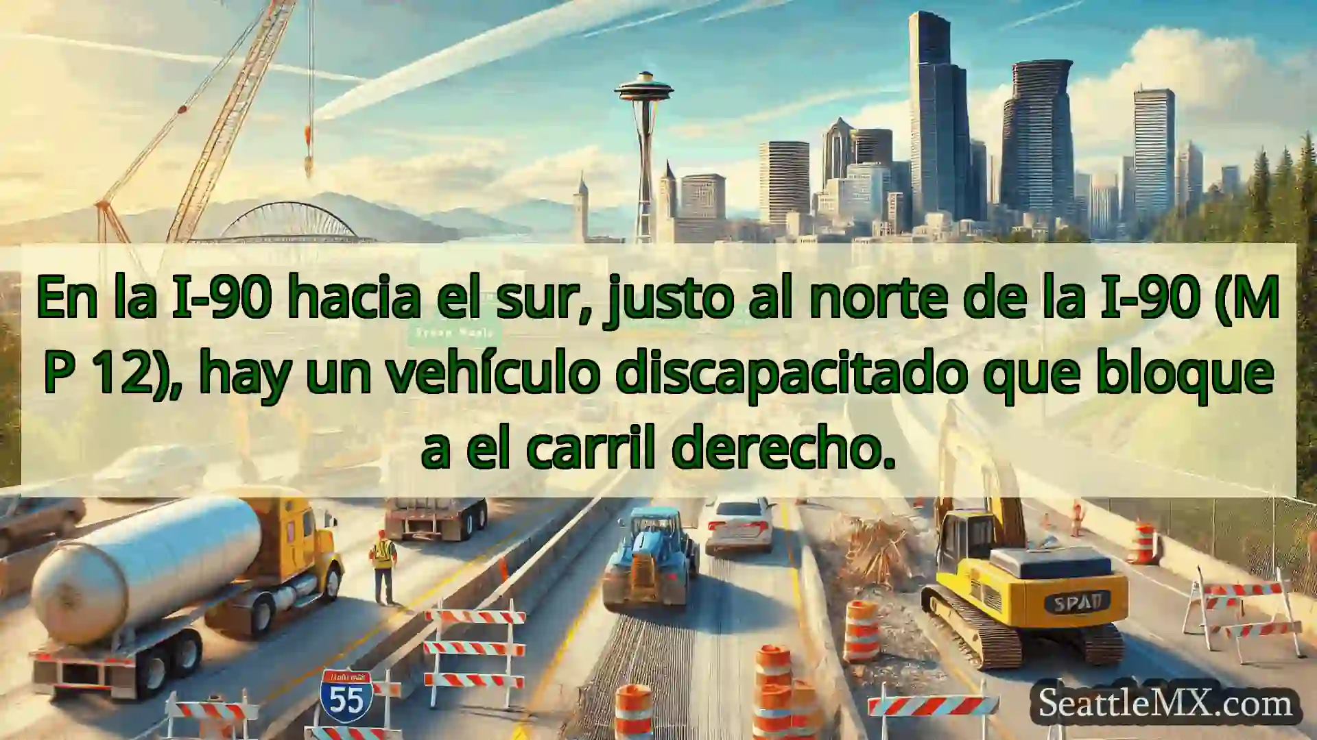 Noticias de transporte de Seattle En la I-90 hacia el sur, justo al