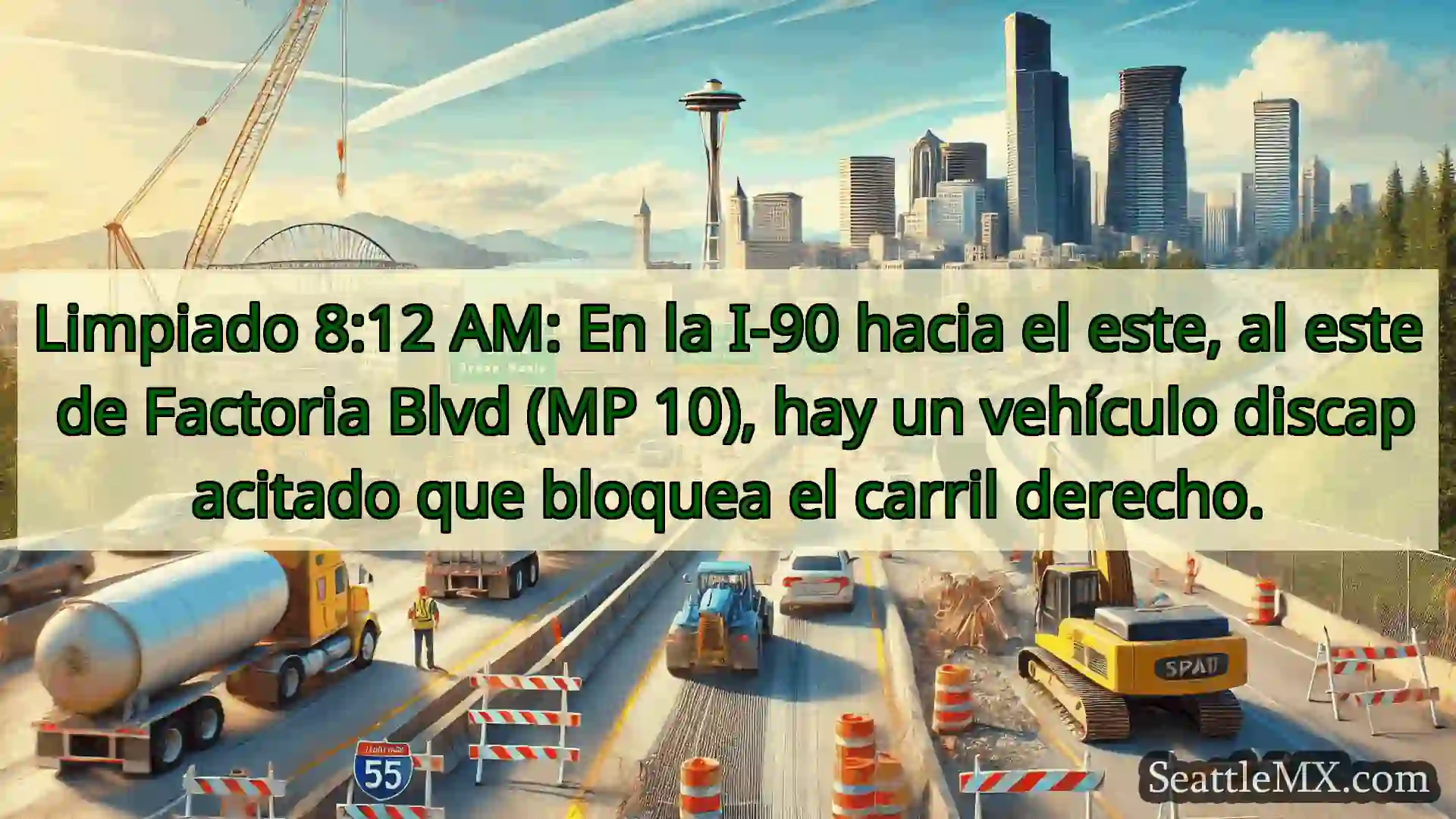 Noticias de transporte de Seattle Limpiado 8:12 AM: En la I-90 hacia