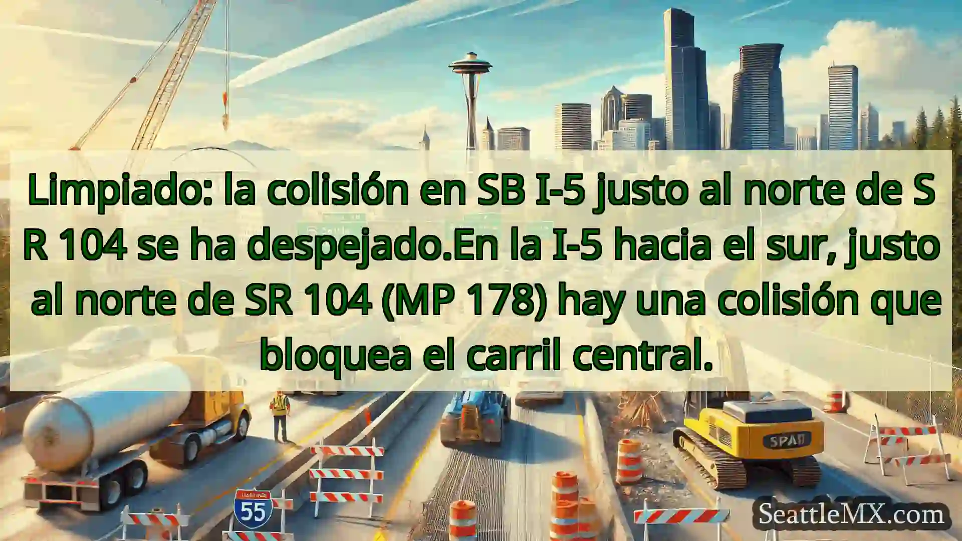 Noticias de transporte de Seattle Limpiado: la colisión en SB I-5