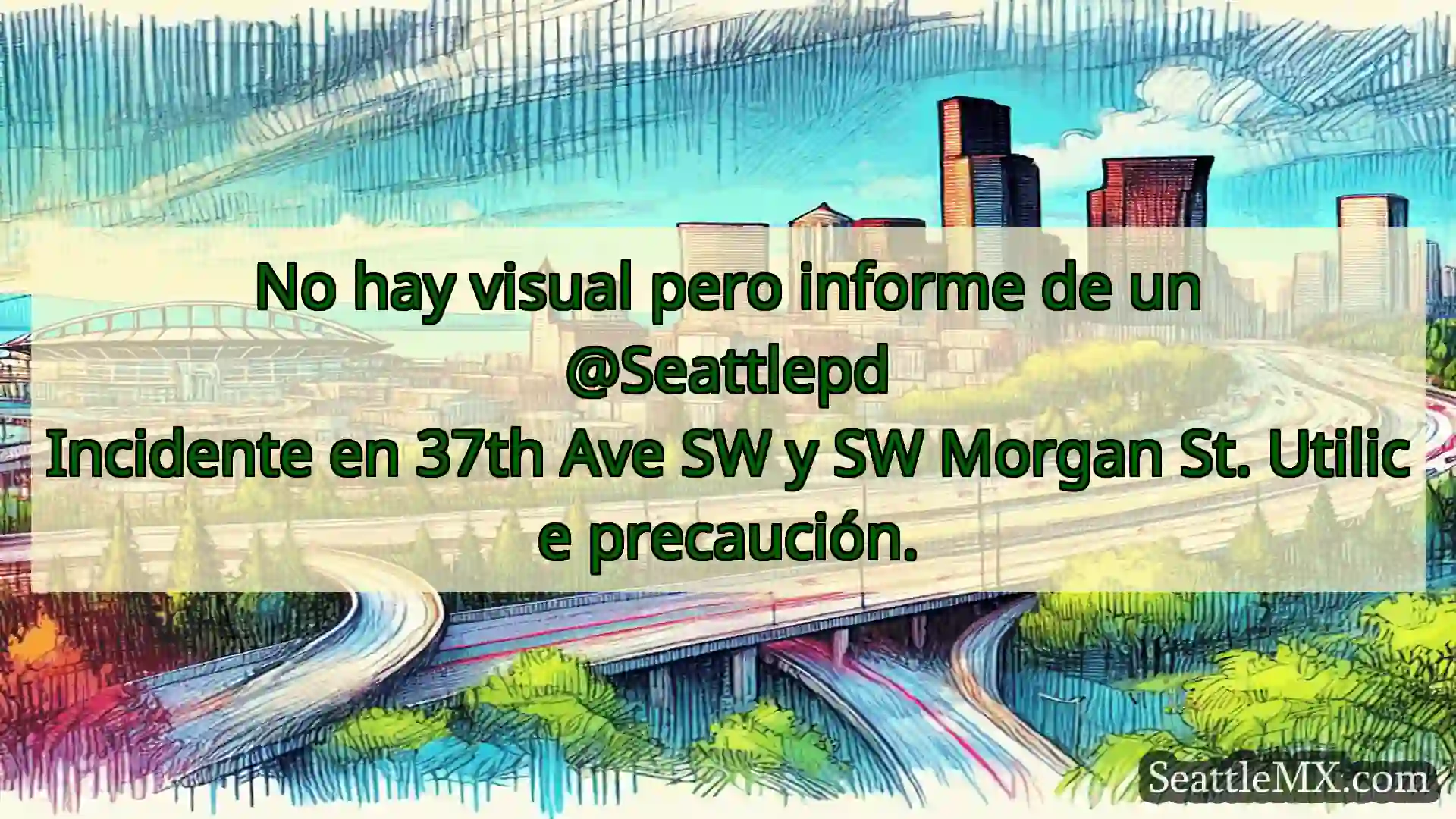 Noticias de transporte de Seattle No hay visual pero informe de un