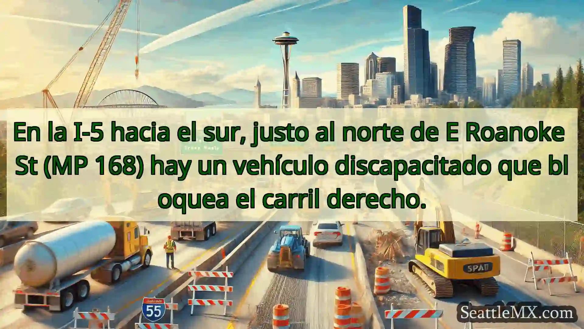 Noticias de transporte de Seattle En la I-5 hacia el sur, justo al