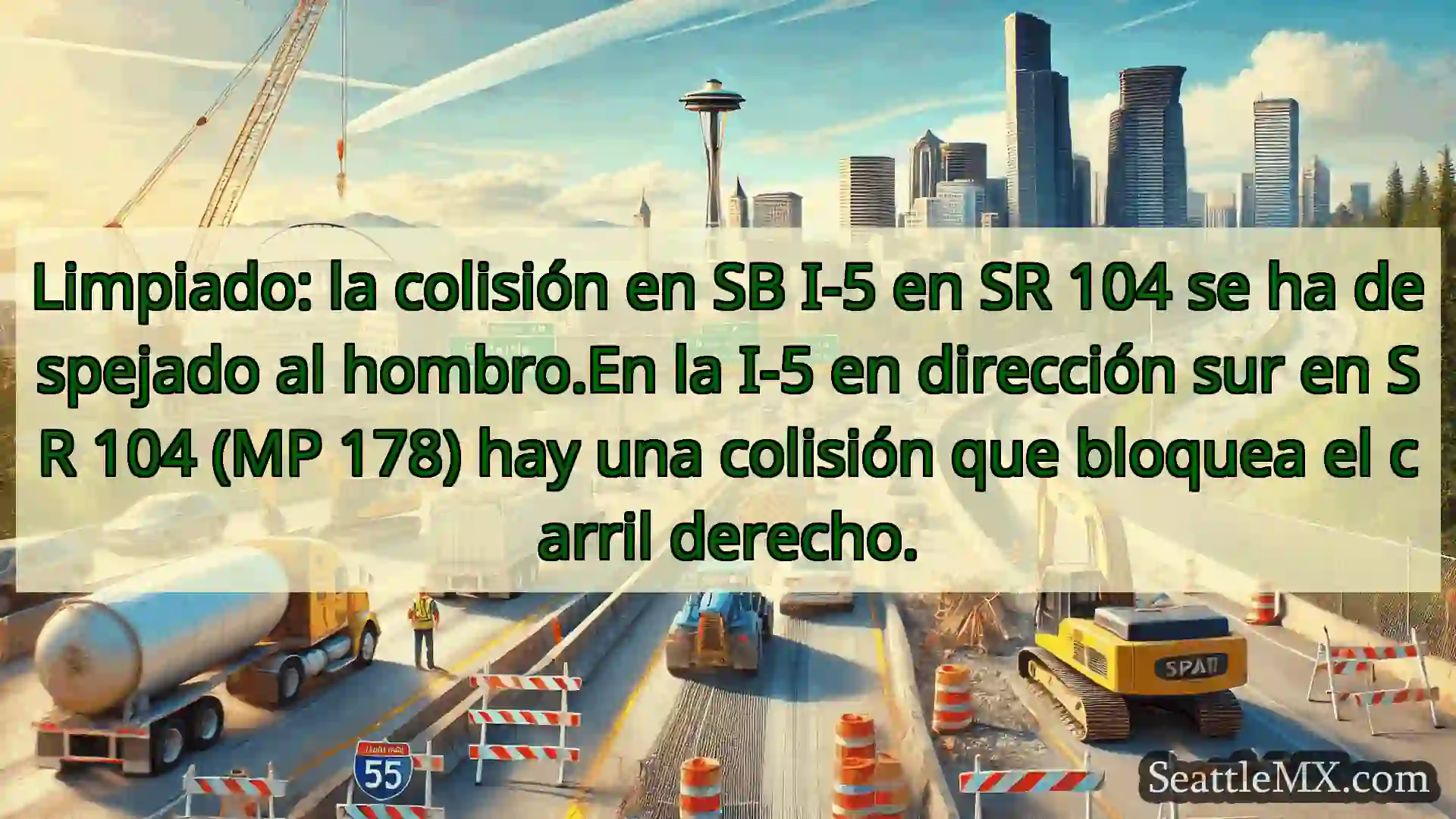 Noticias de transporte de Seattle Limpiado: la colisión en SB I-5 en