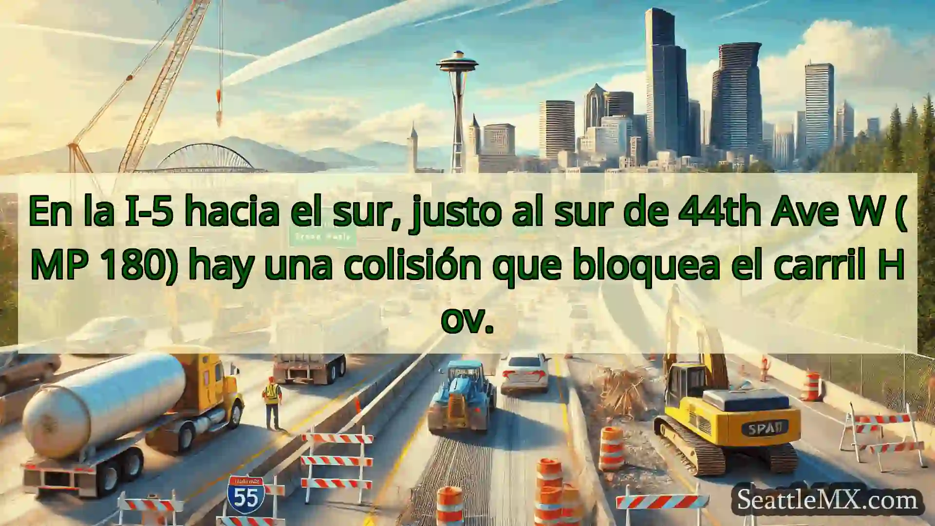 Noticias de transporte de Seattle En la I-5 hacia el sur, justo al