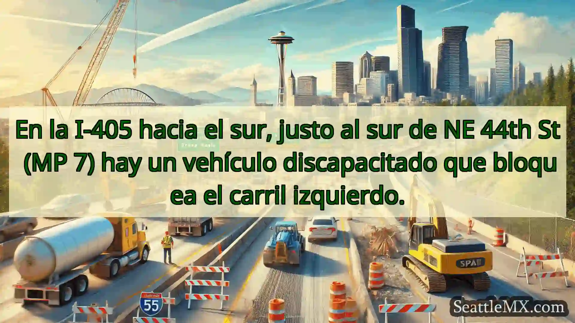 Noticias de transporte de Seattle En la I-405 hacia el sur, justo al