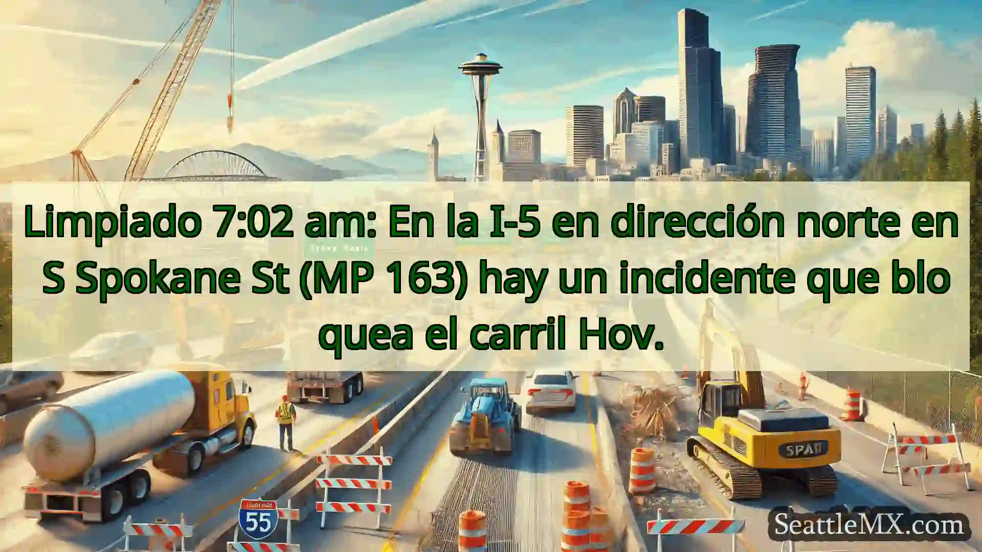 Noticias de transporte de Seattle Limpiado 7:02 am: En la I-5 en