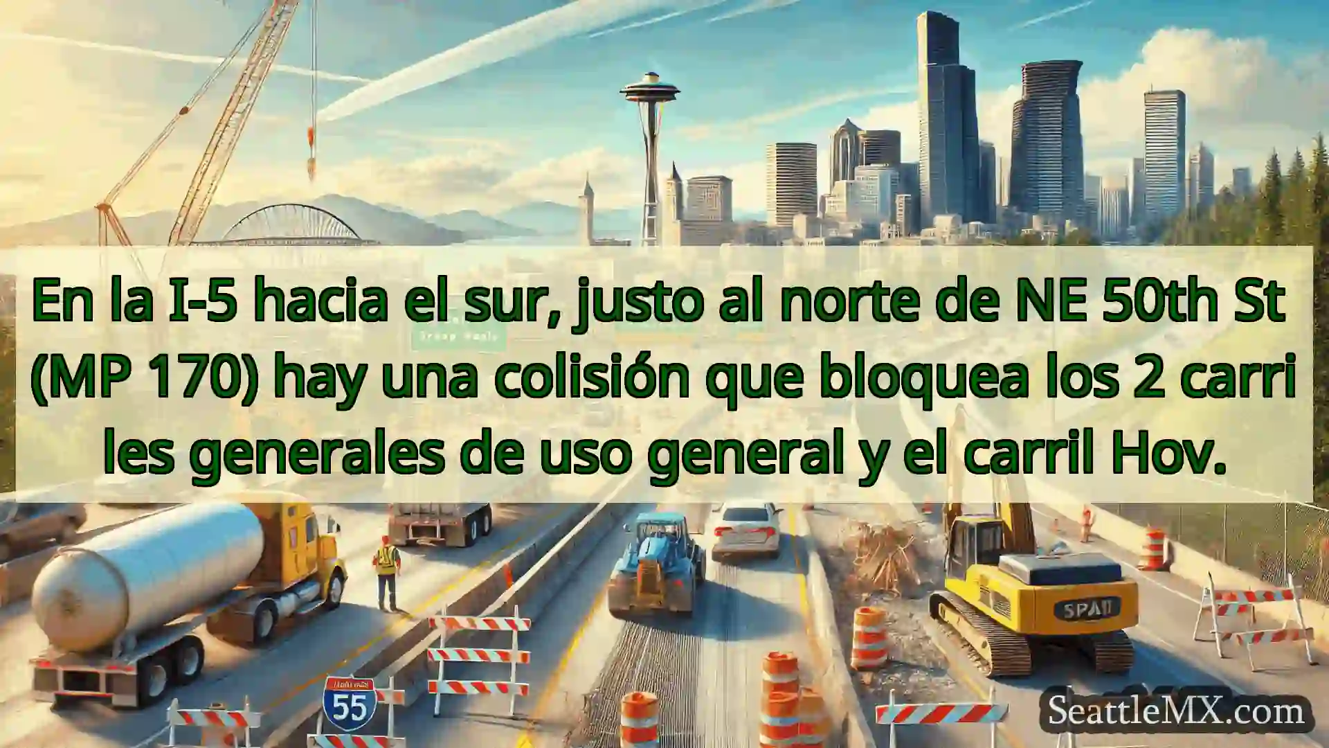 Noticias de transporte de Seattle En la I-5 hacia el sur, justo al