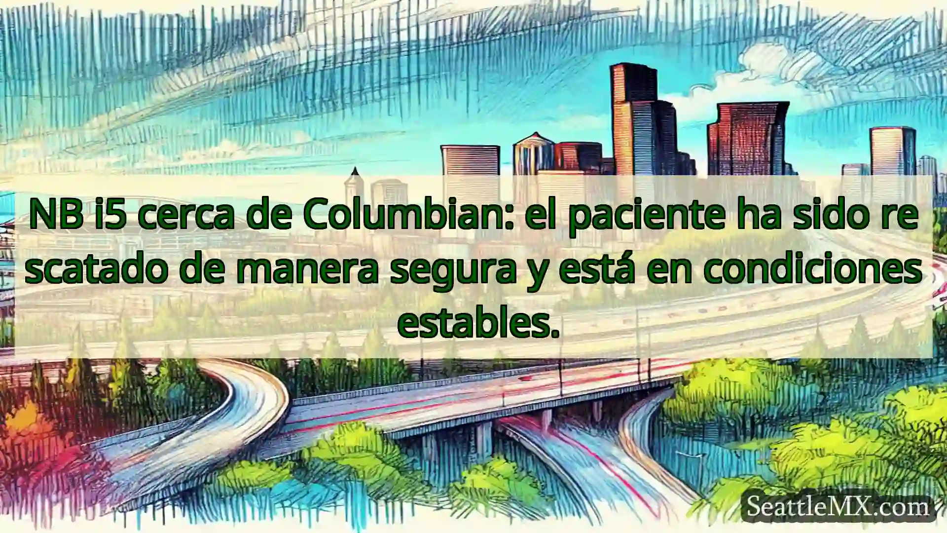 Noticias de transporte de Seattle NB i5 cerca de Columbian: el