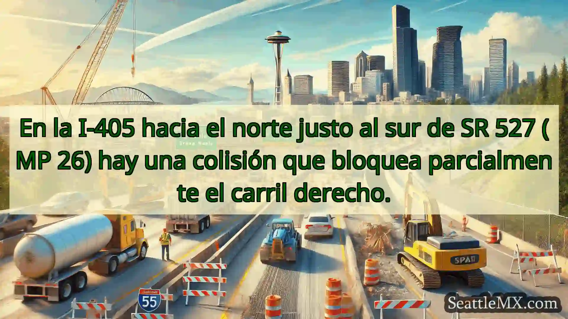 Noticias de transporte de Seattle En la I-405 hacia el norte justo