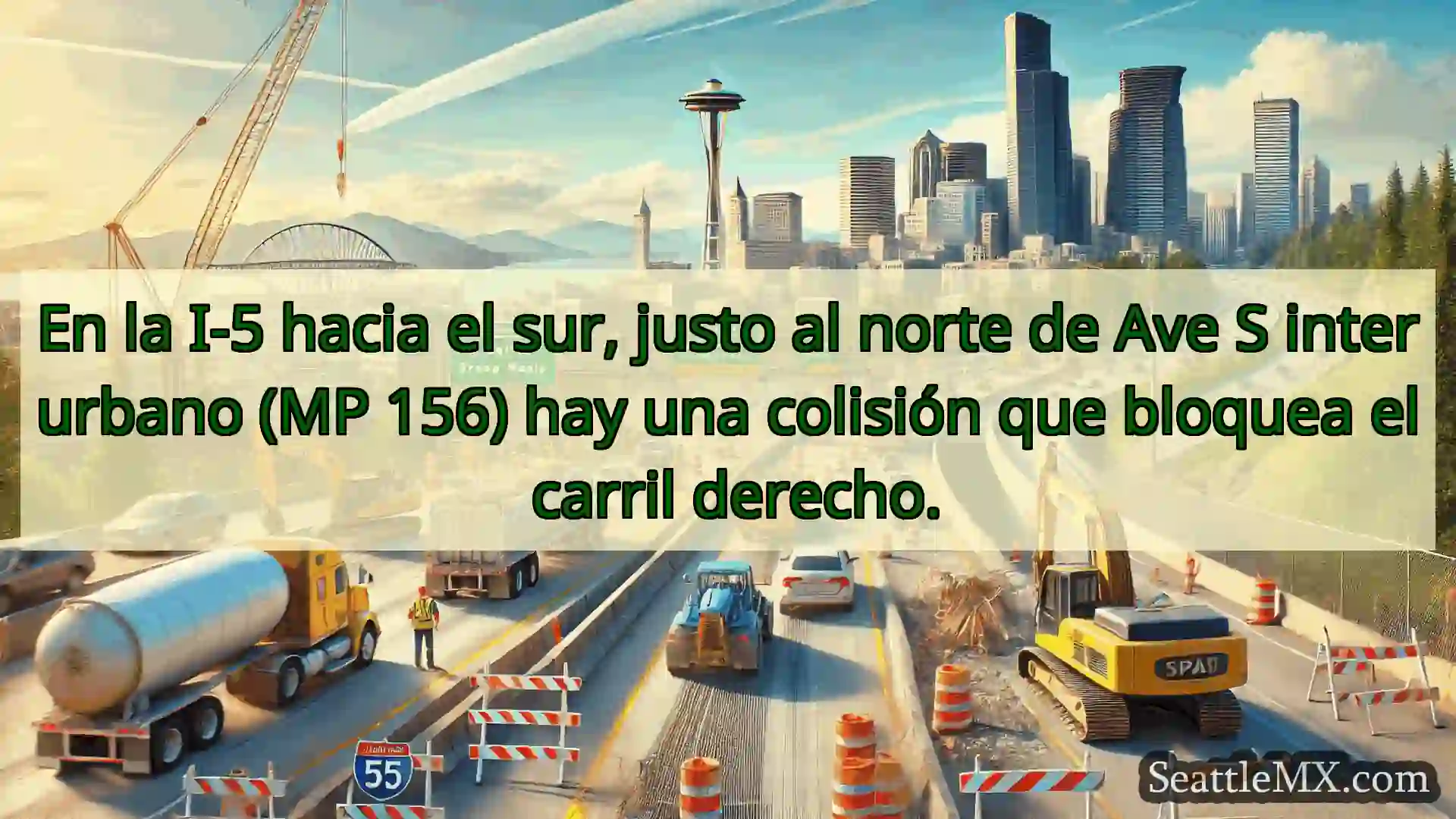 Noticias de transporte de Seattle En la I-5 hacia el sur, justo al