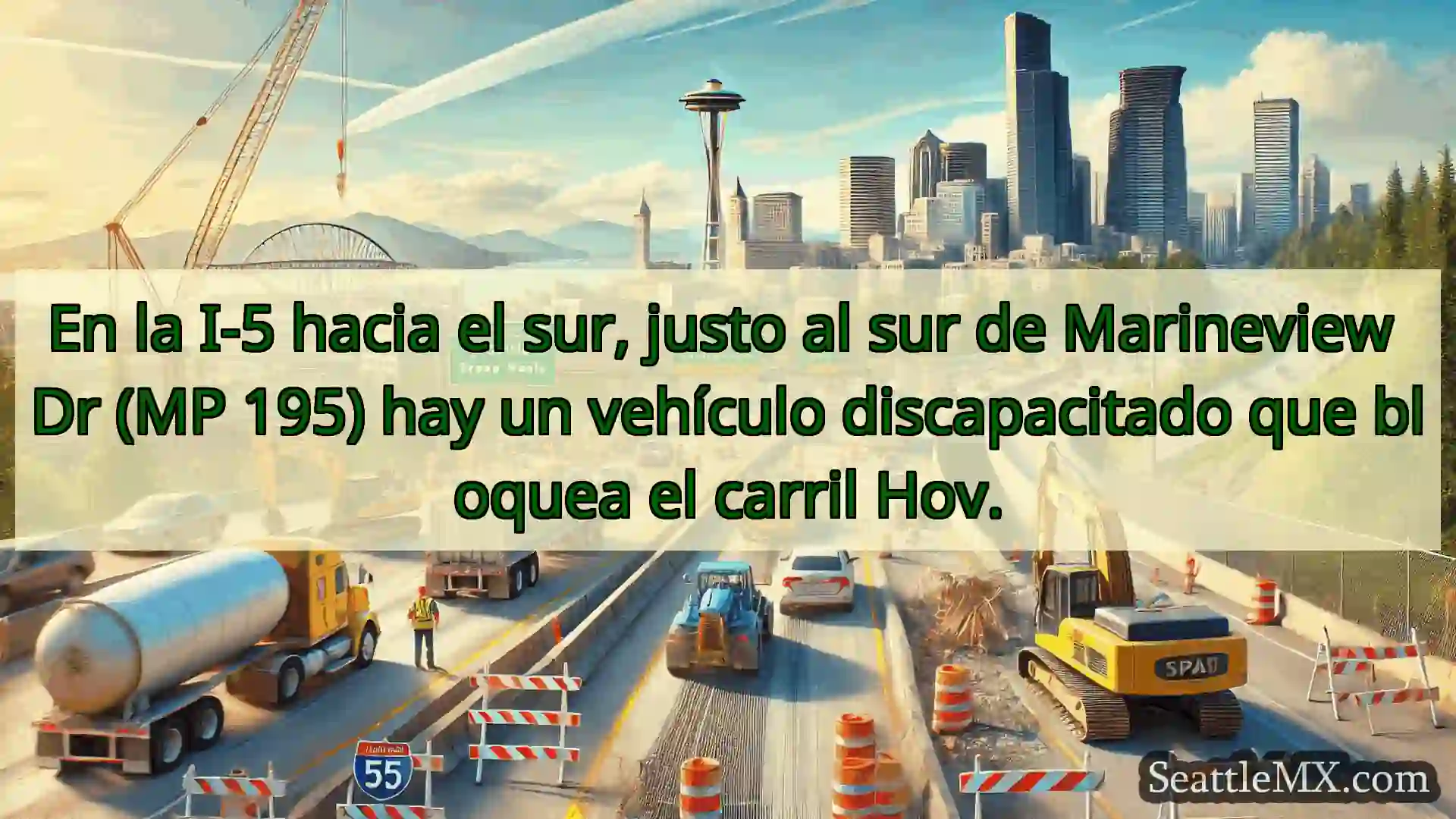 Noticias de transporte de Seattle En la I-5 hacia el sur, justo al