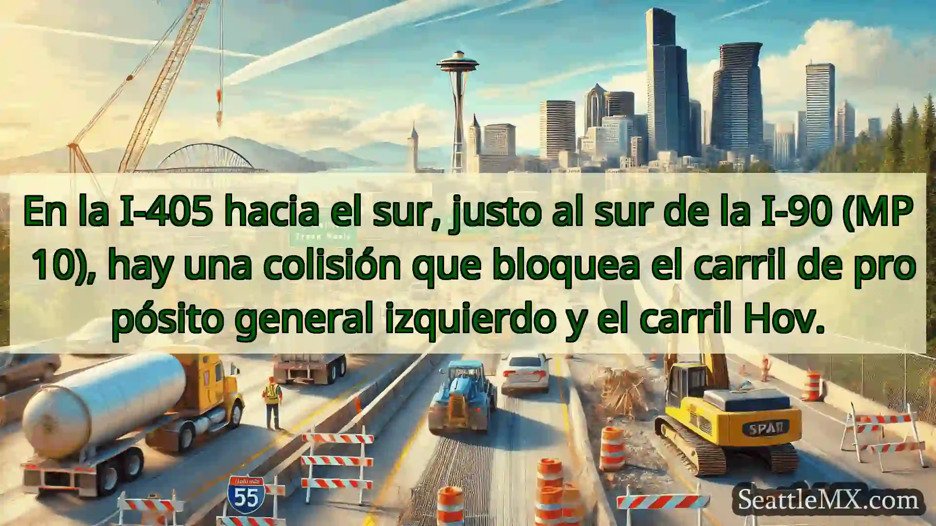 Noticias de transporte de Seattle En la I-405 hacia el sur, justo al
