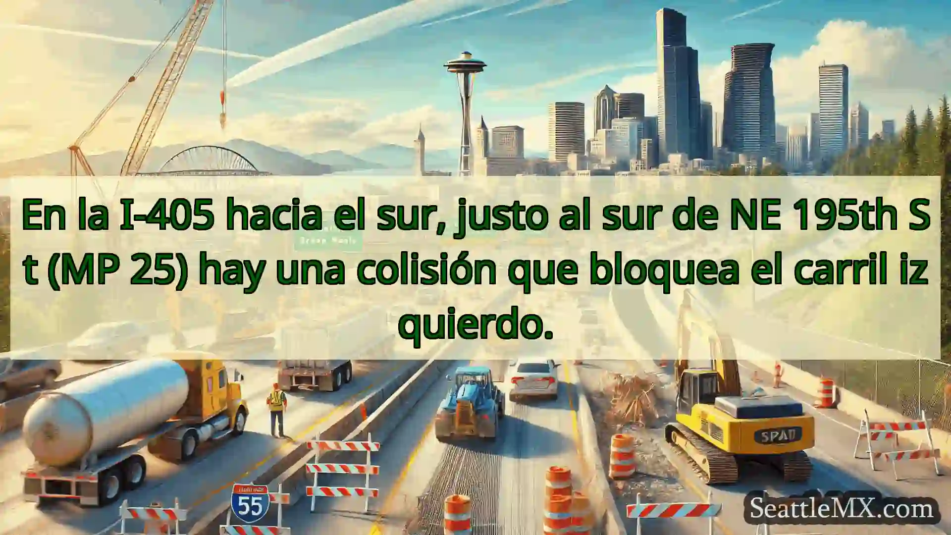 Noticias de transporte de Seattle En la I-405 hacia el sur, justo al