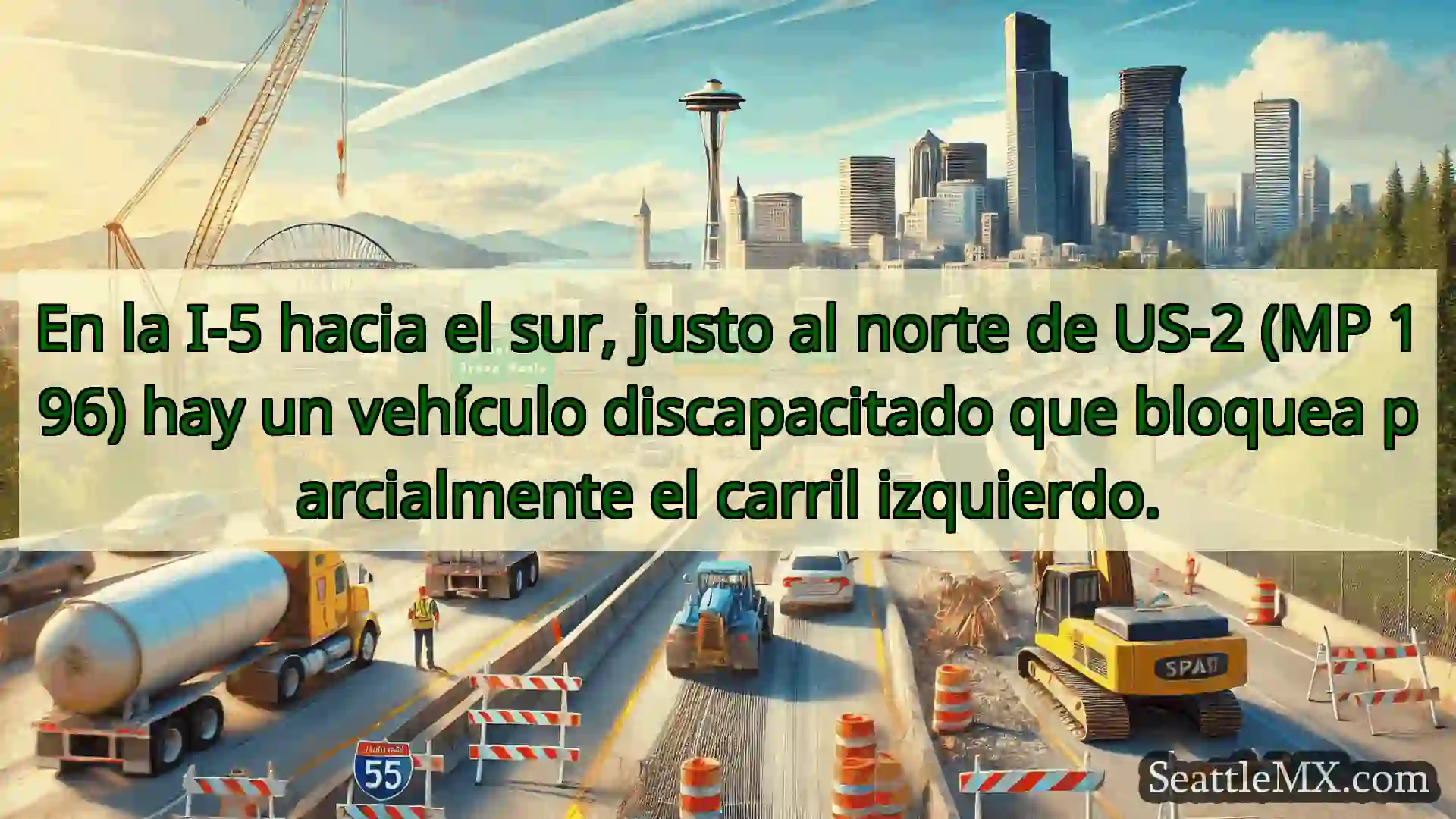 Noticias de transporte de Seattle En la I-5 hacia el sur, justo al