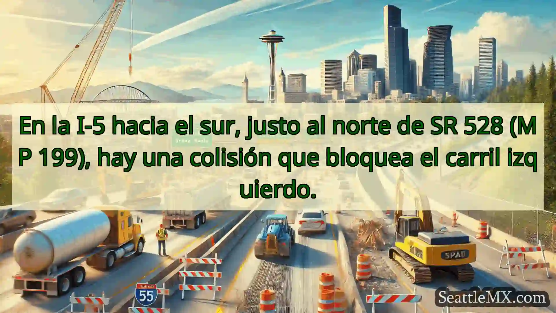 Noticias de transporte de Seattle En la I-5 hacia el sur, justo al