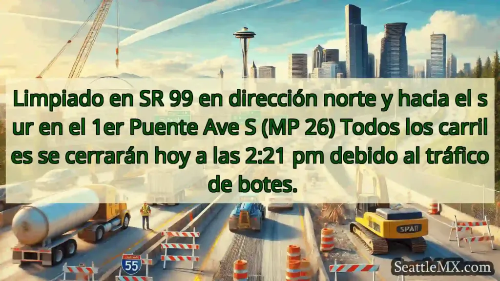 Noticias de transporte de Seattle Limpiado en SR 99 en dirección