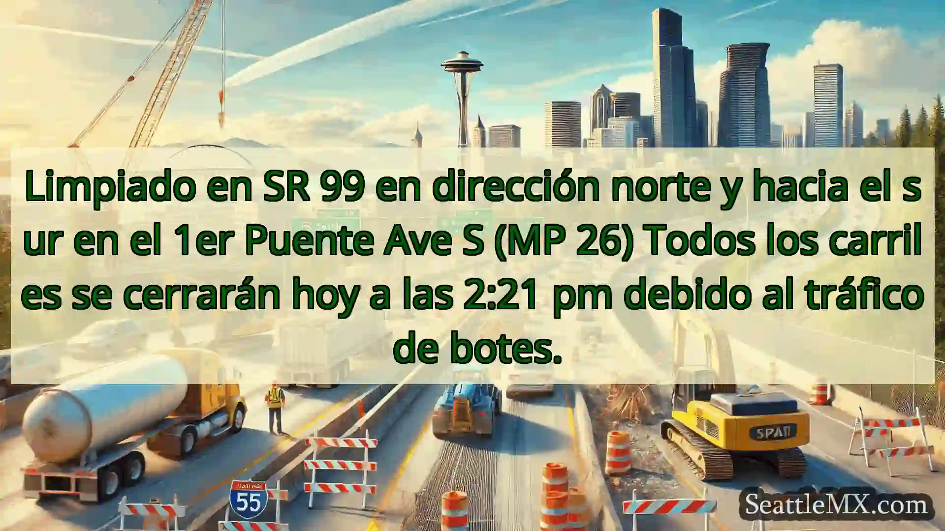 Noticias de transporte de Seattle Limpiado en SR 99 en dirección