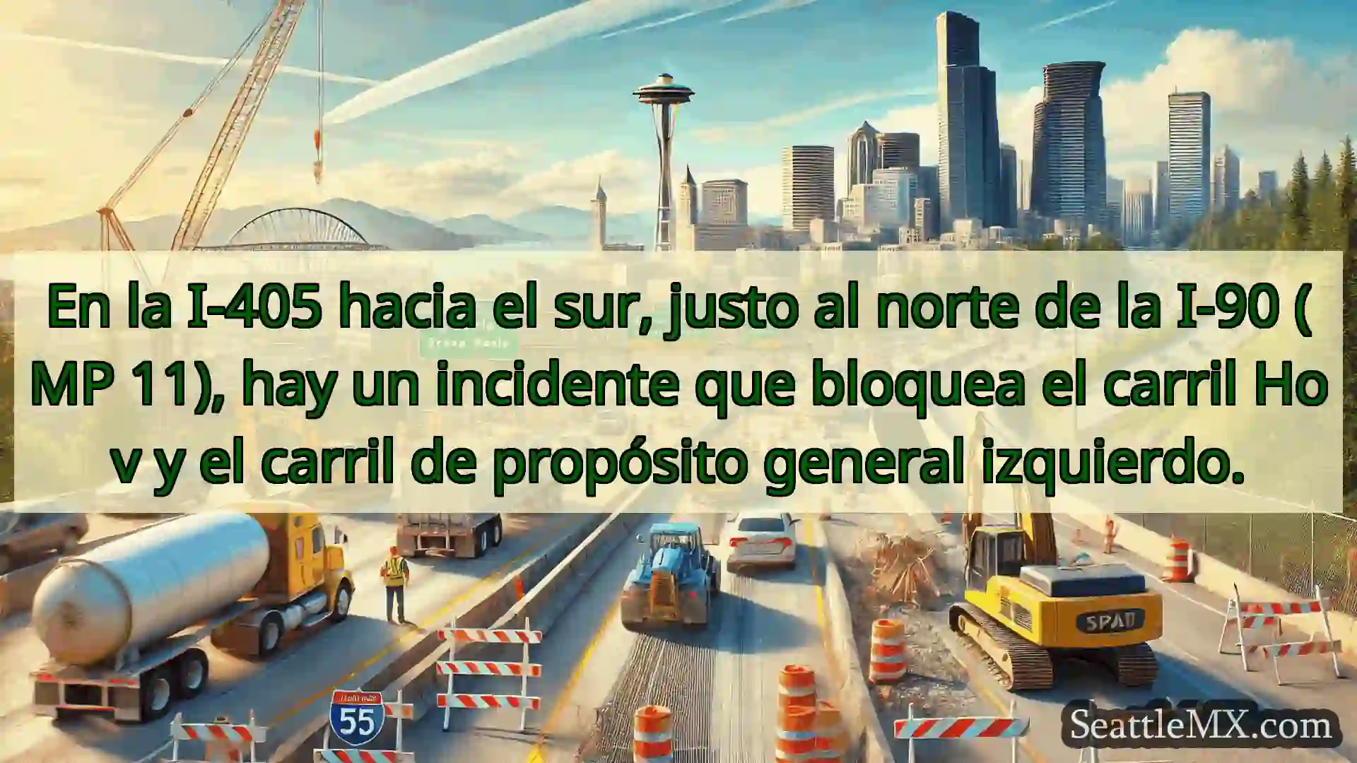 Noticias de transporte de Seattle En la I-405 hacia el sur, justo al