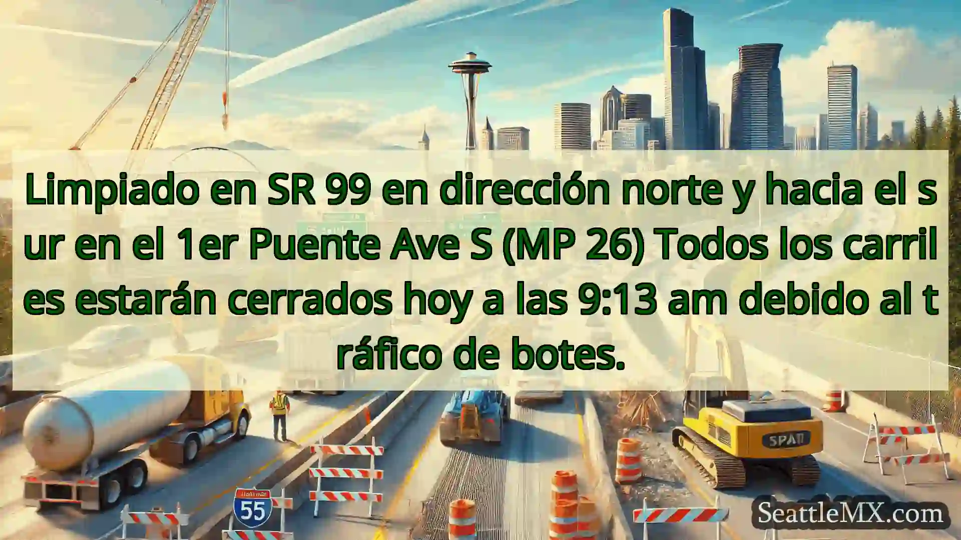 Noticias de transporte de Seattle Limpiado en SR 99 en dirección