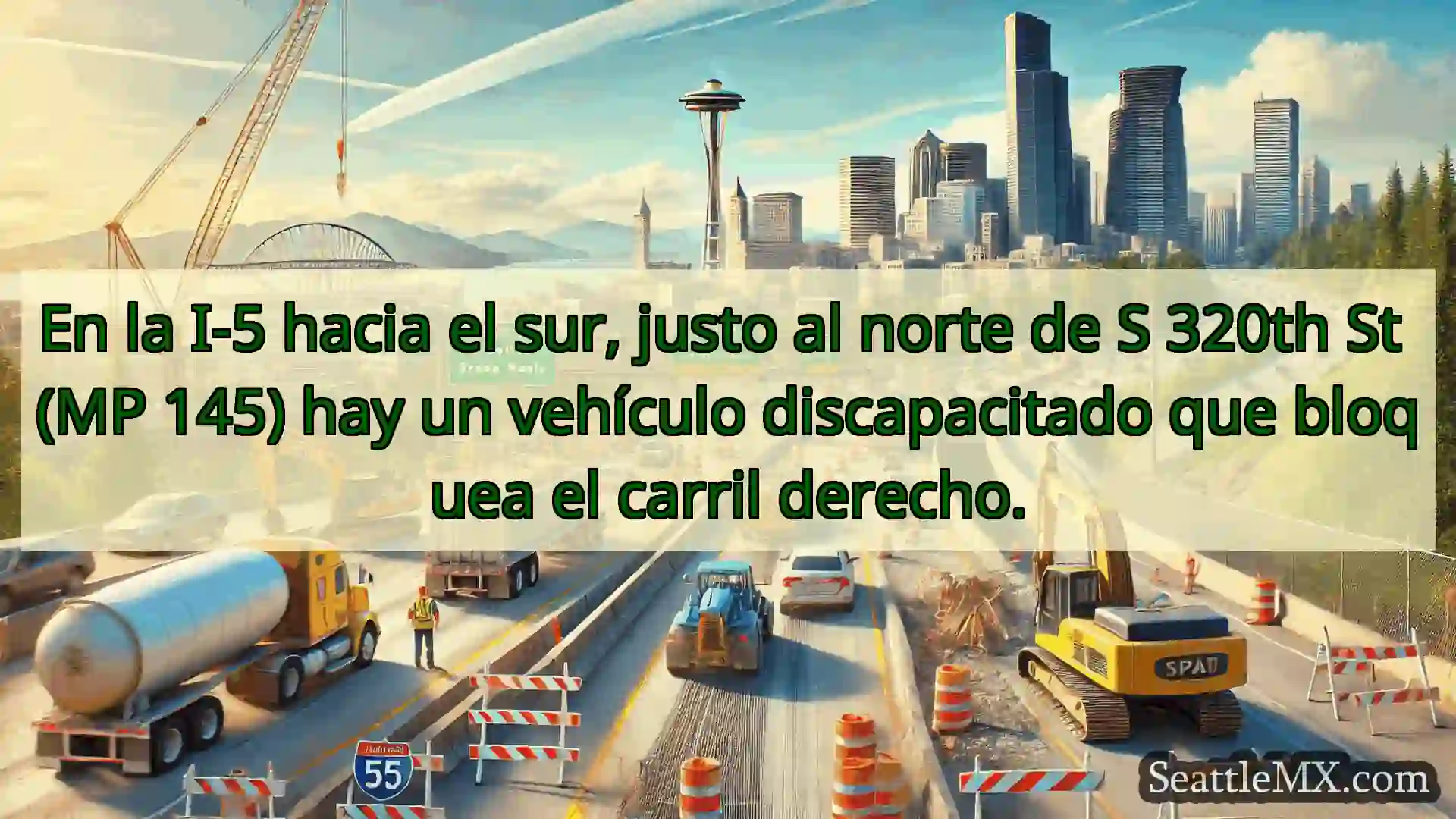 Noticias de transporte de Seattle En la I-5 hacia el sur, justo al