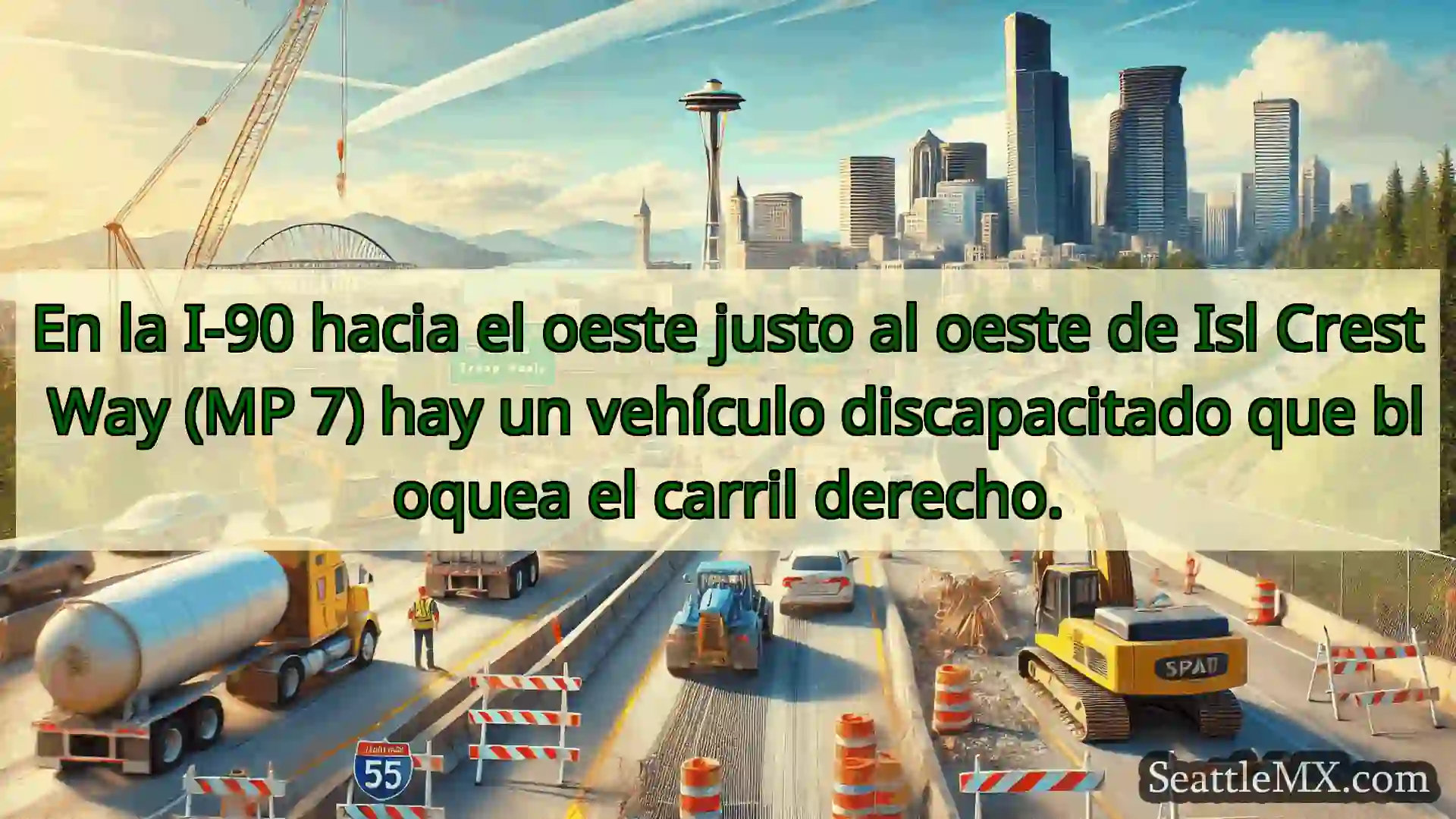 Noticias de transporte de Seattle En la I-90 hacia el oeste justo al