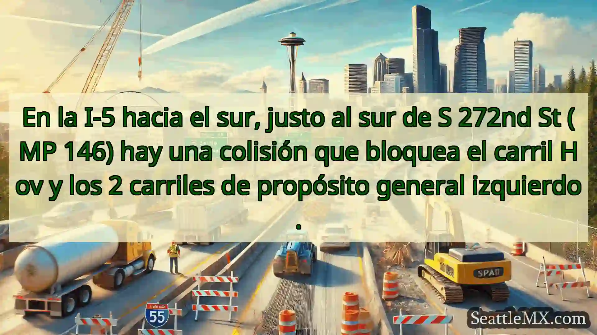 Noticias de transporte de Seattle En la I-5 hacia el sur, justo al