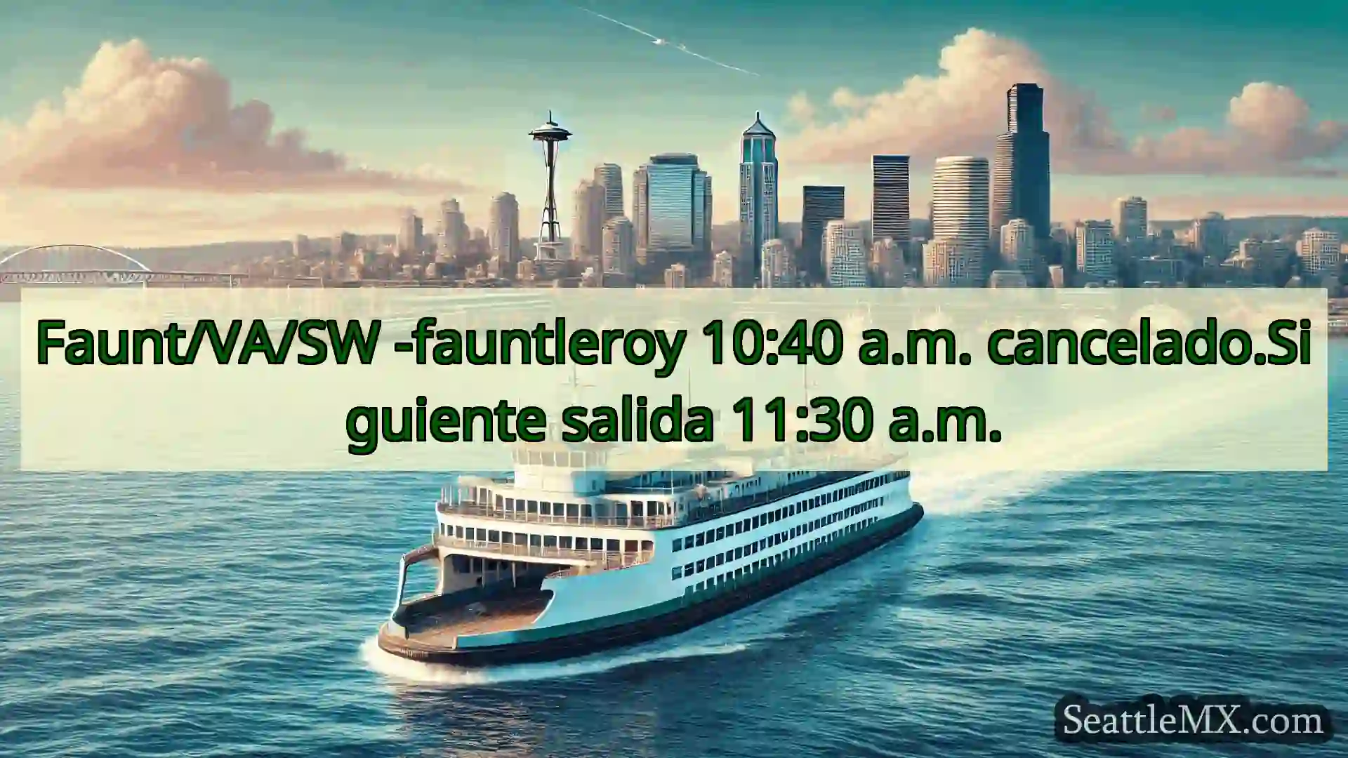 noticias del ferry de seattle Faunt/VA/SW -fauntleroy 10:40 a.m.