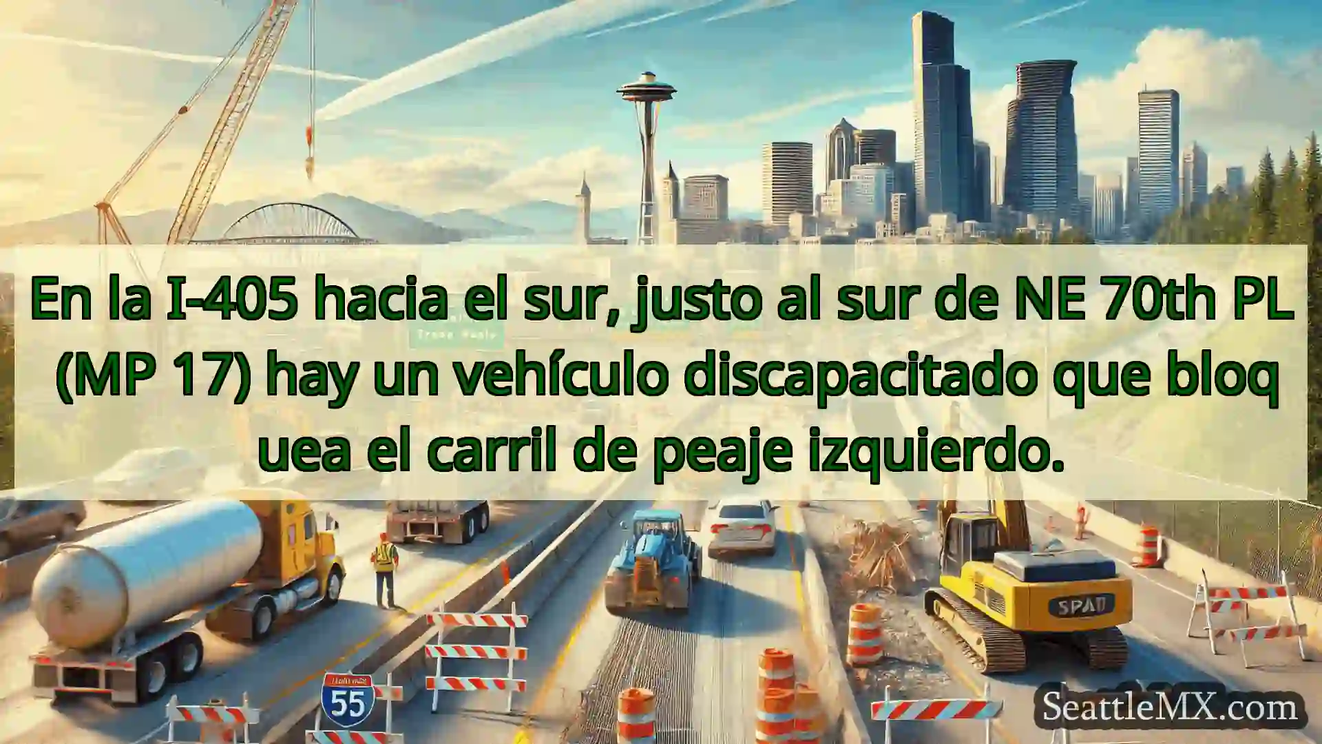 Noticias de transporte de Seattle En la I-405 hacia el sur, justo al
